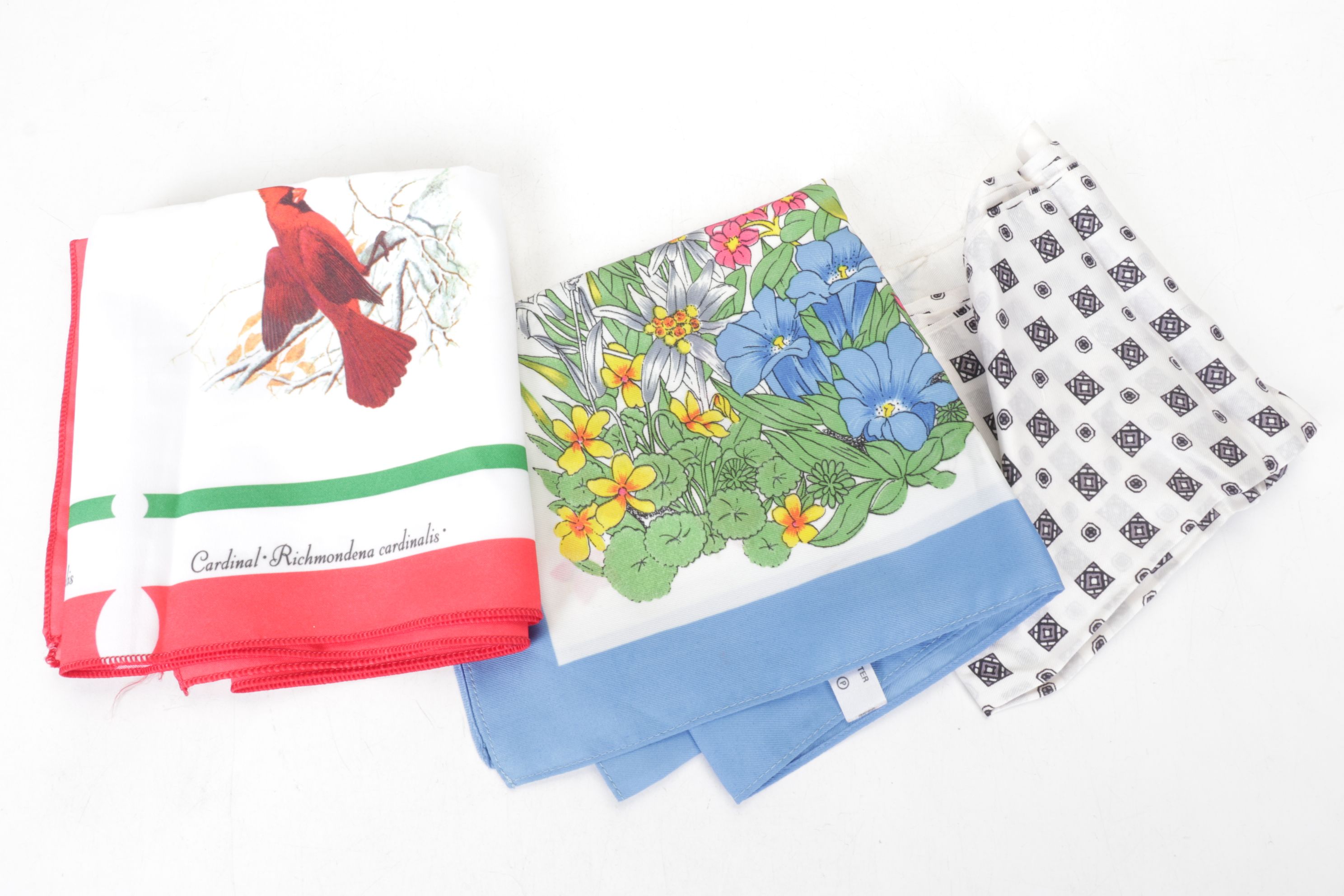 Creme Mod Square Mesh Clutch with Tapestry Purse, Silk Scarves, Gloves and More