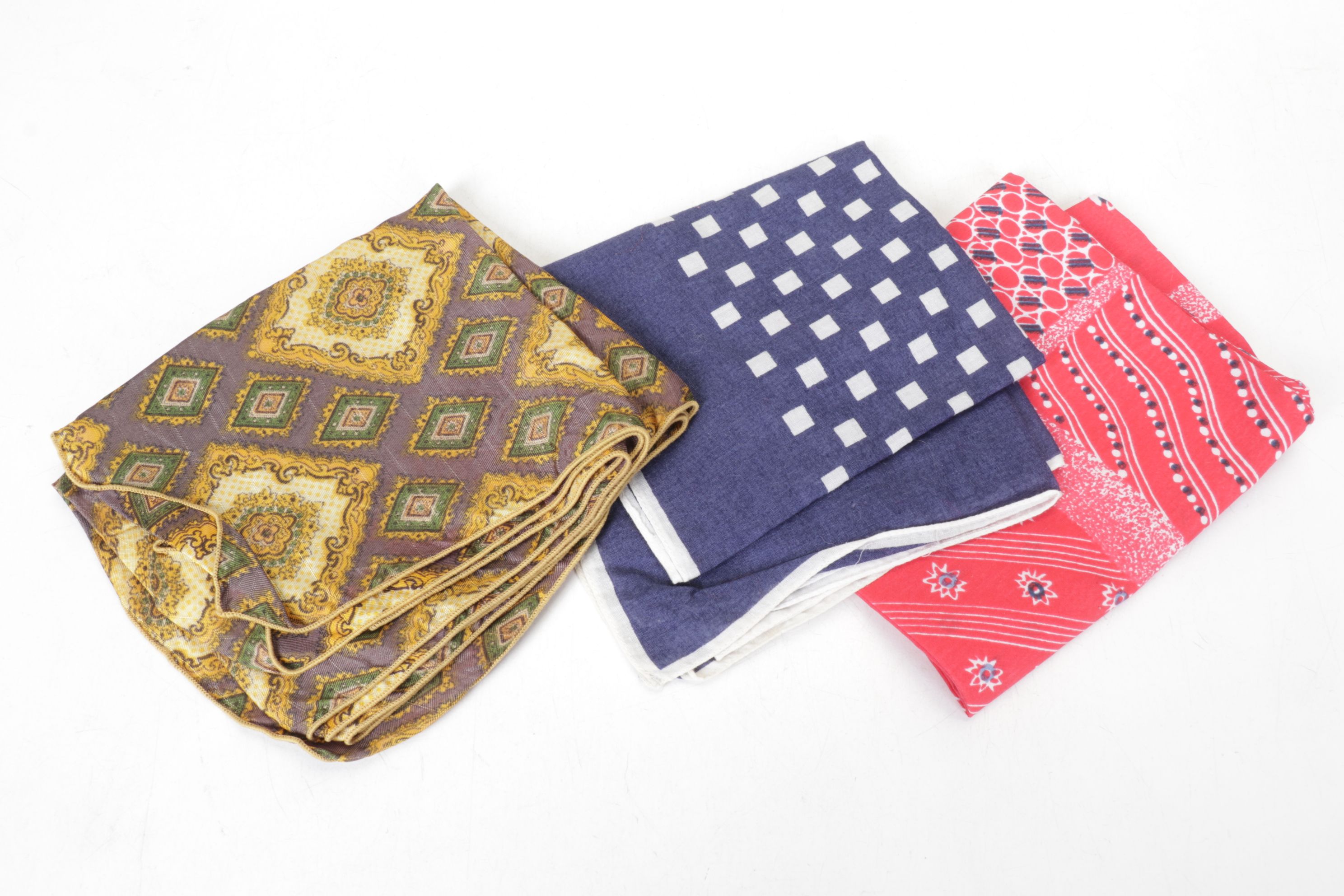 Creme Mod Square Mesh Clutch with Tapestry Purse, Silk Scarves, Gloves and More