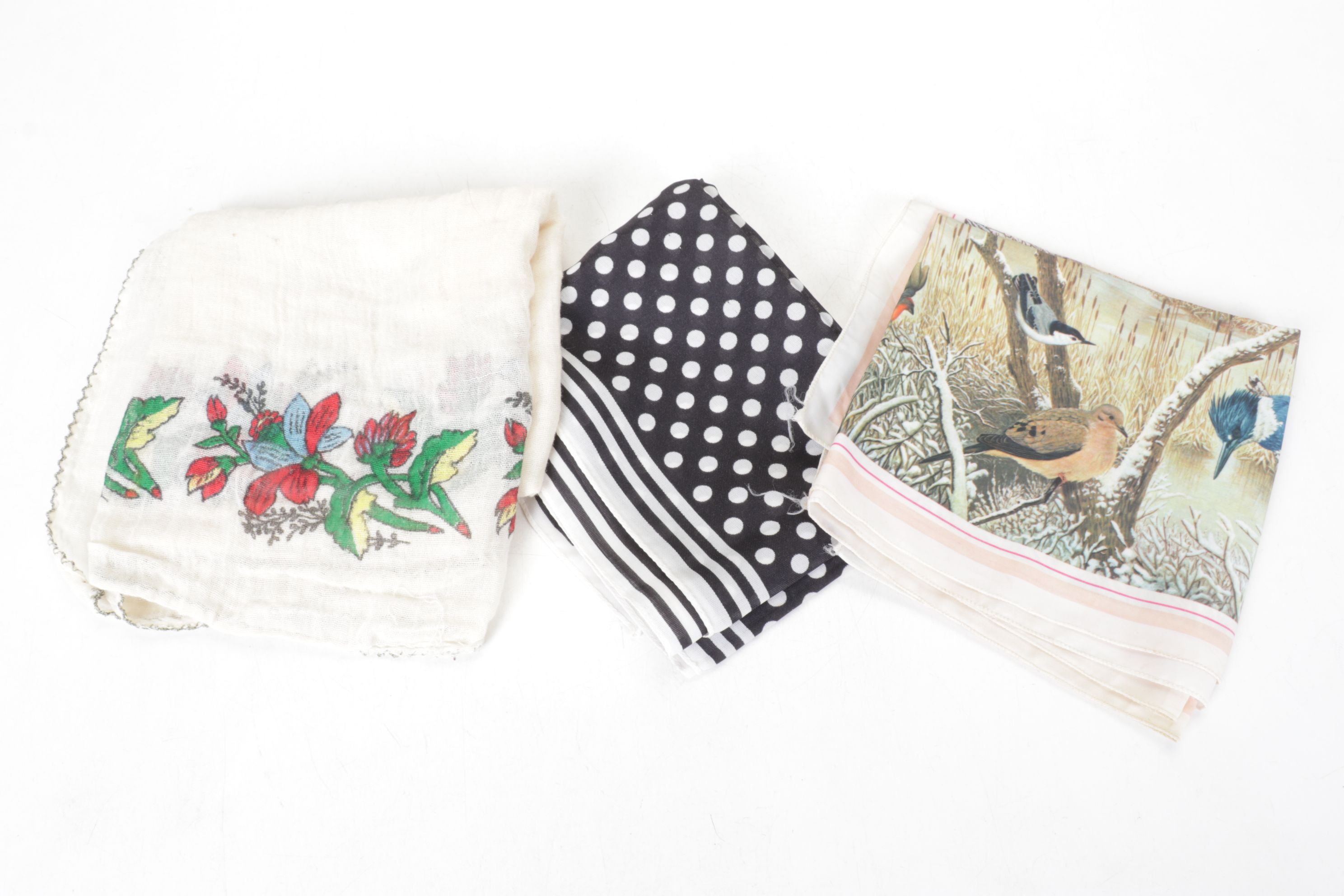 Creme Mod Square Mesh Clutch with Tapestry Purse, Silk Scarves, Gloves and More