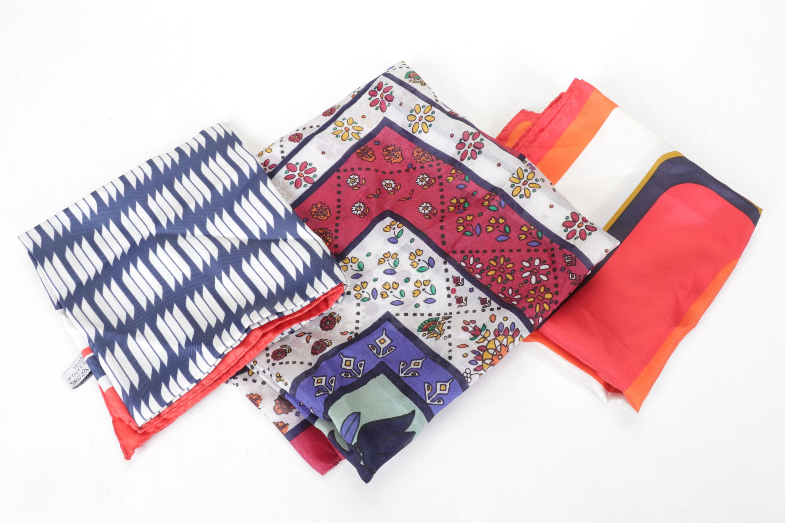 Creme Mod Square Mesh Clutch with Tapestry Purse, Silk Scarves, Gloves and More