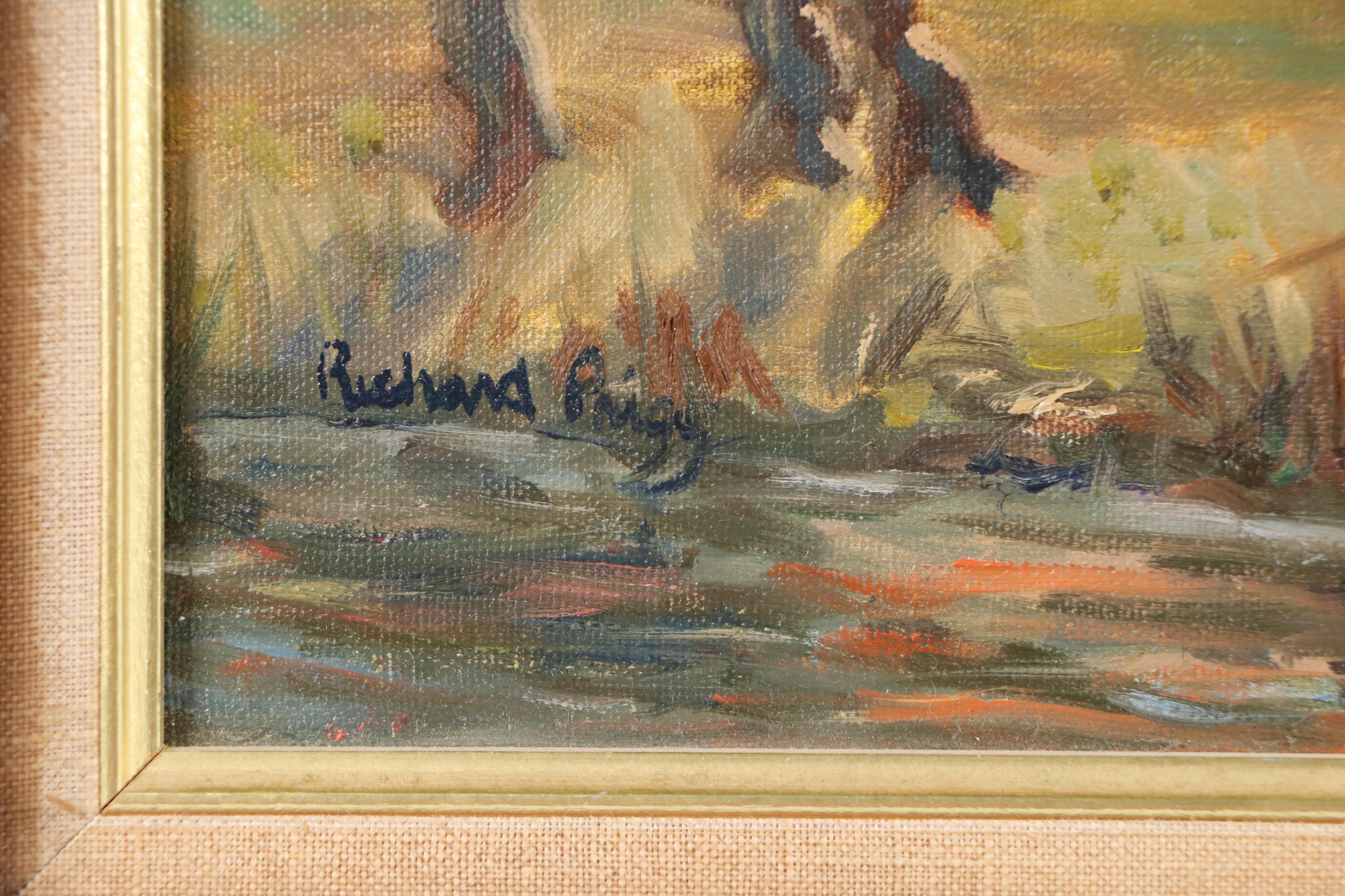 Richard Brigg Oil Painting of Sunset Flatland Landscape