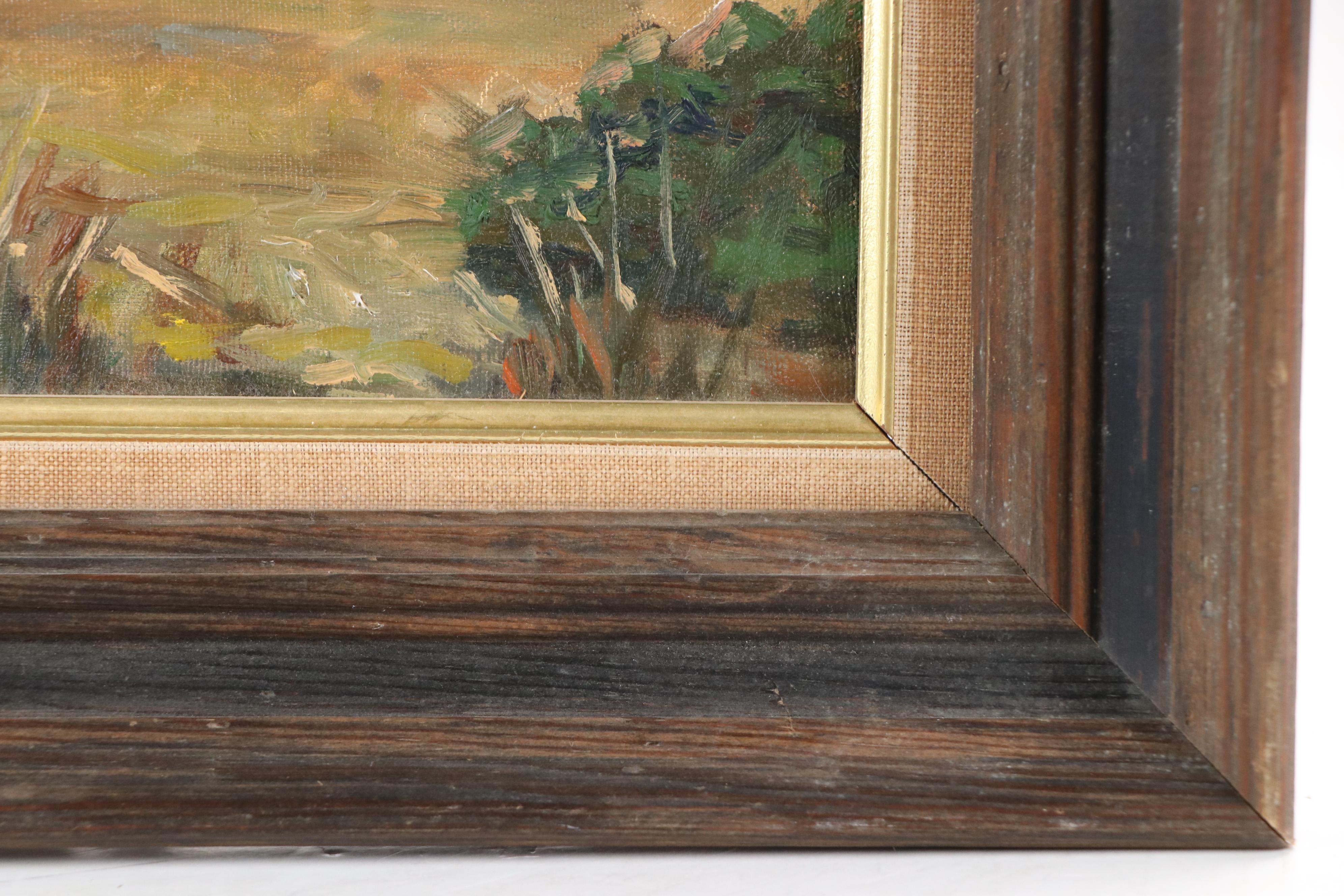 Richard Brigg Oil Painting of Sunset Flatland Landscape