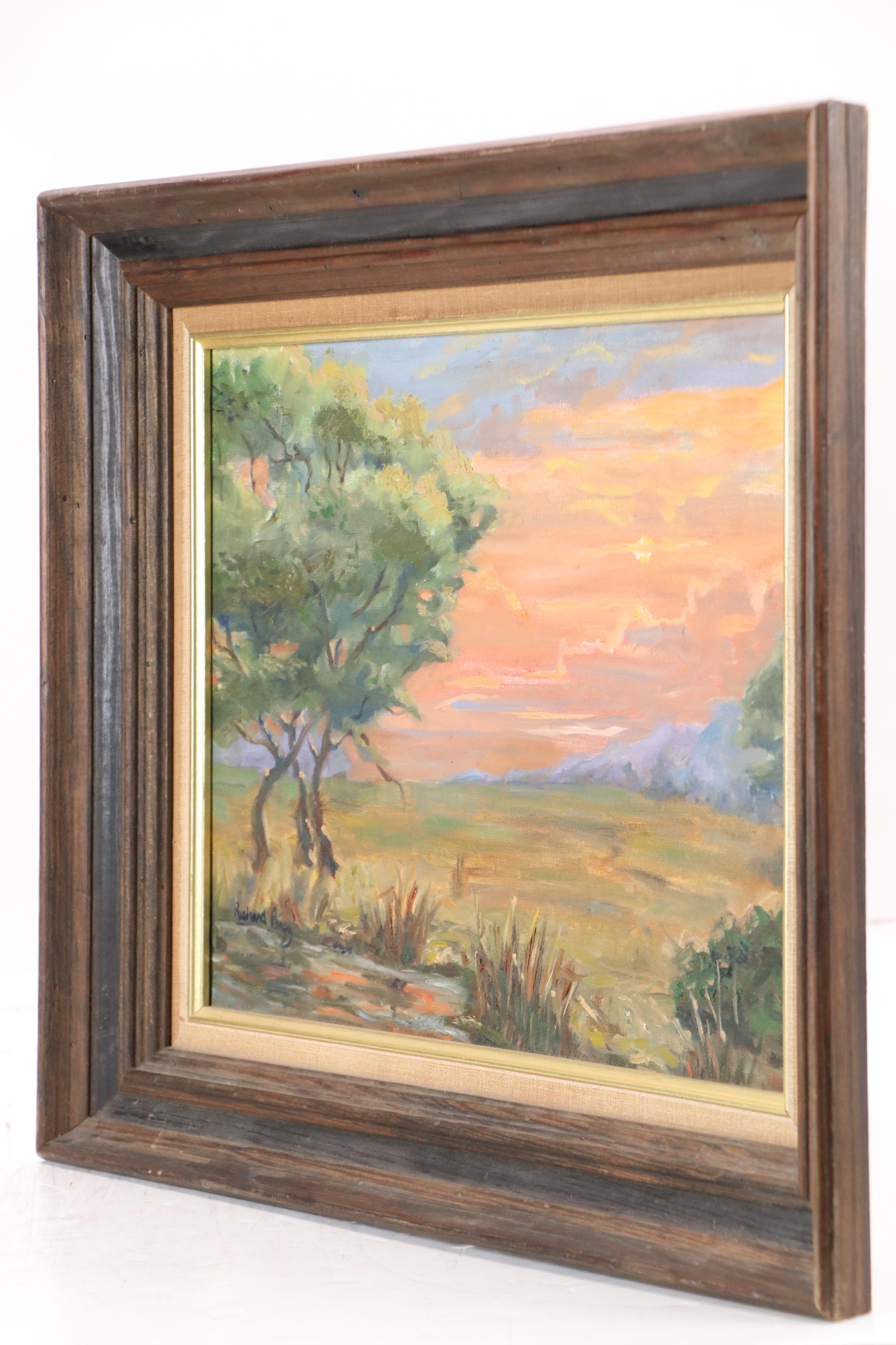 Richard Brigg Oil Painting of Sunset Flatland Landscape