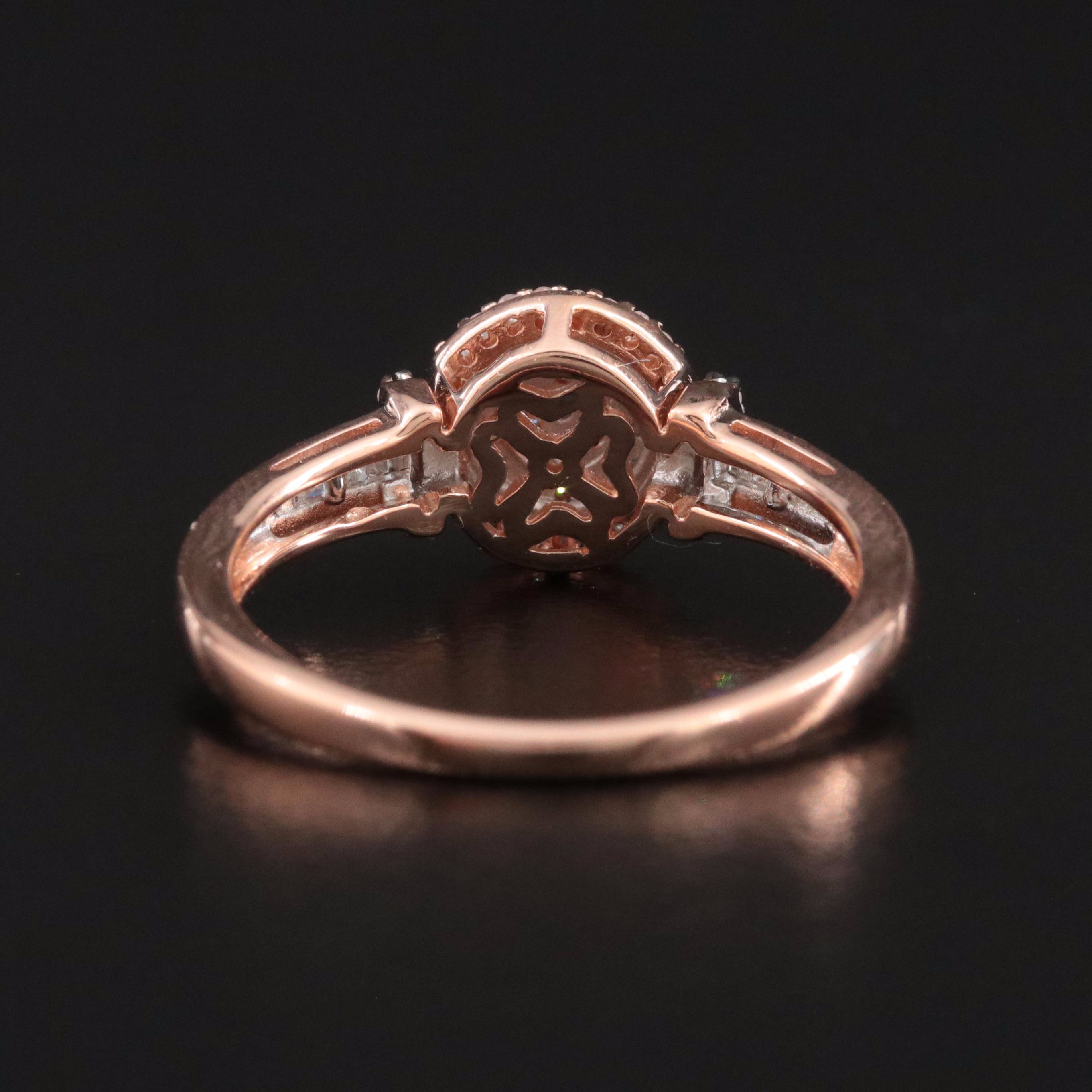 Sterling Rose Tone Diamond Ring