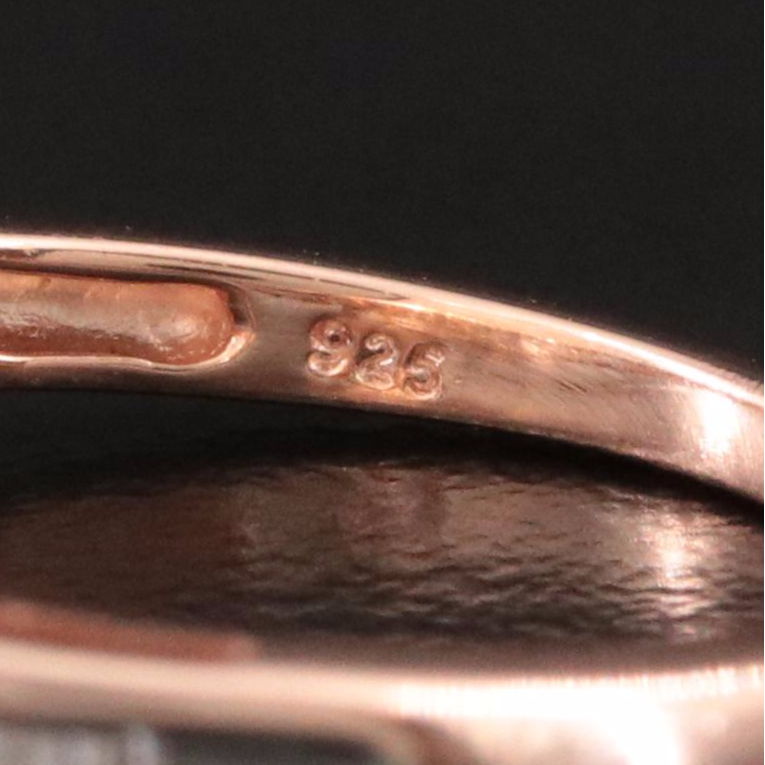 Sterling Rose Tone Diamond Ring