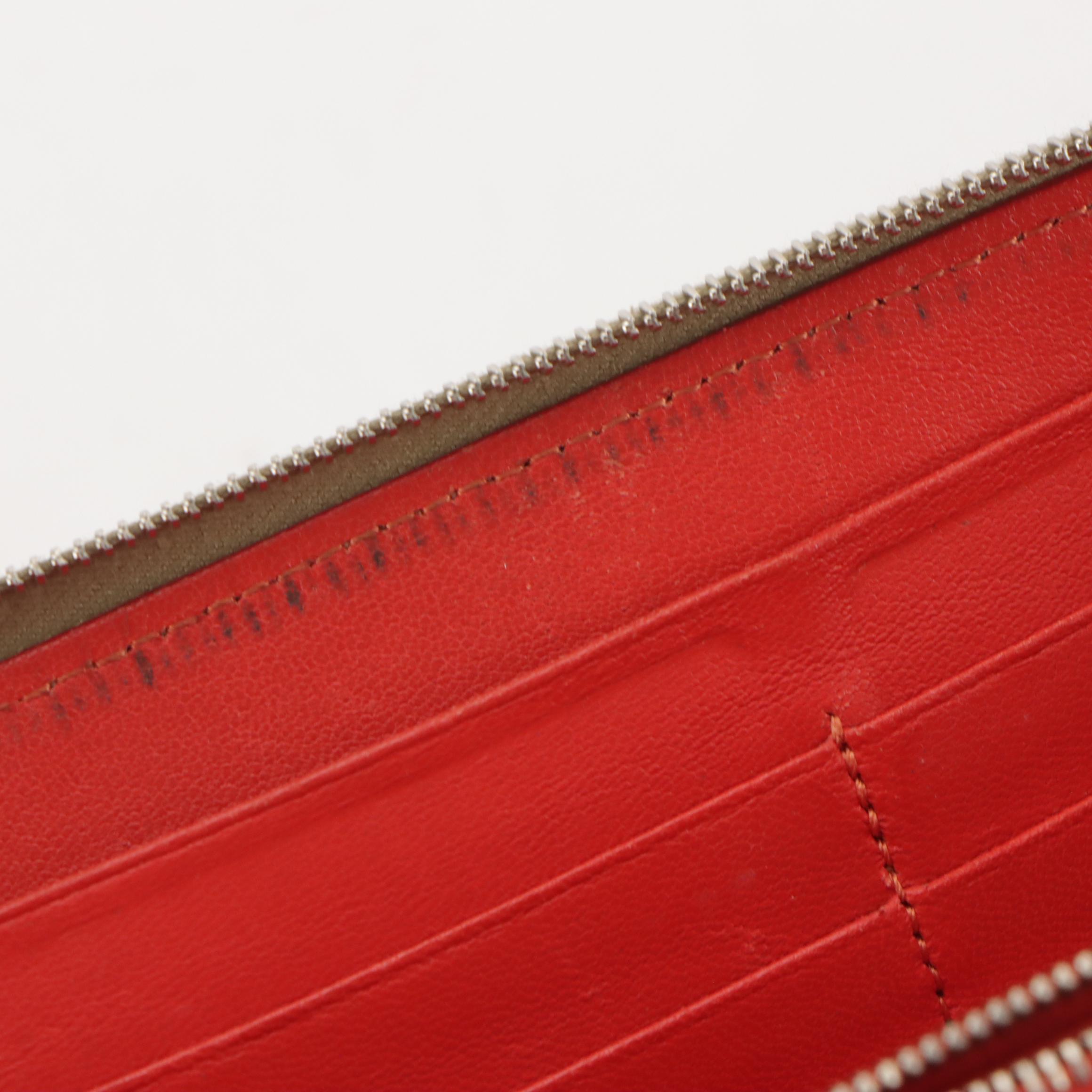 Céline Zip-Around Wallet in Taupe Beige Grained Leather, With Box