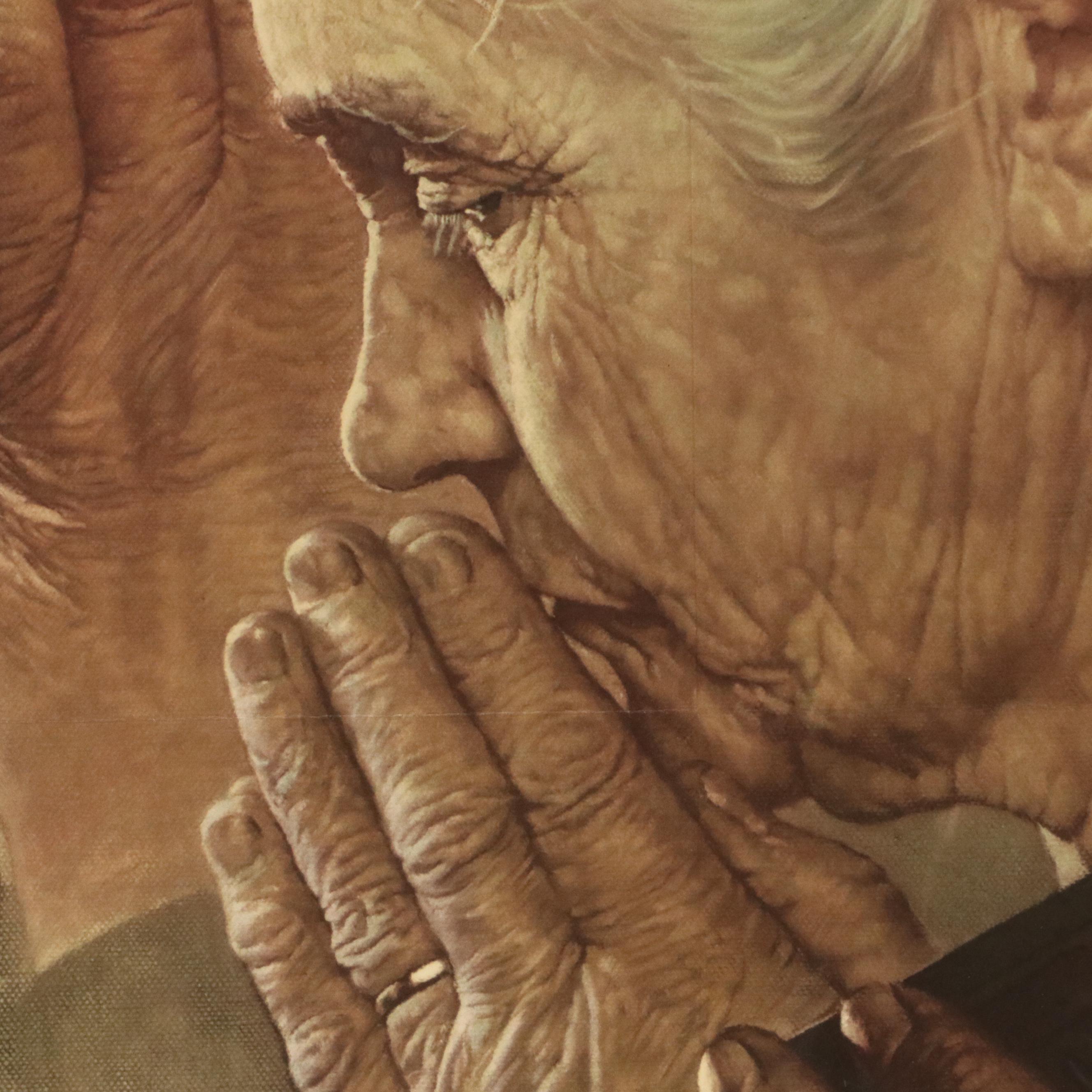 WWII OWI War Bonds Poster After Norman Rockwell "Freedom of Worship," 1943