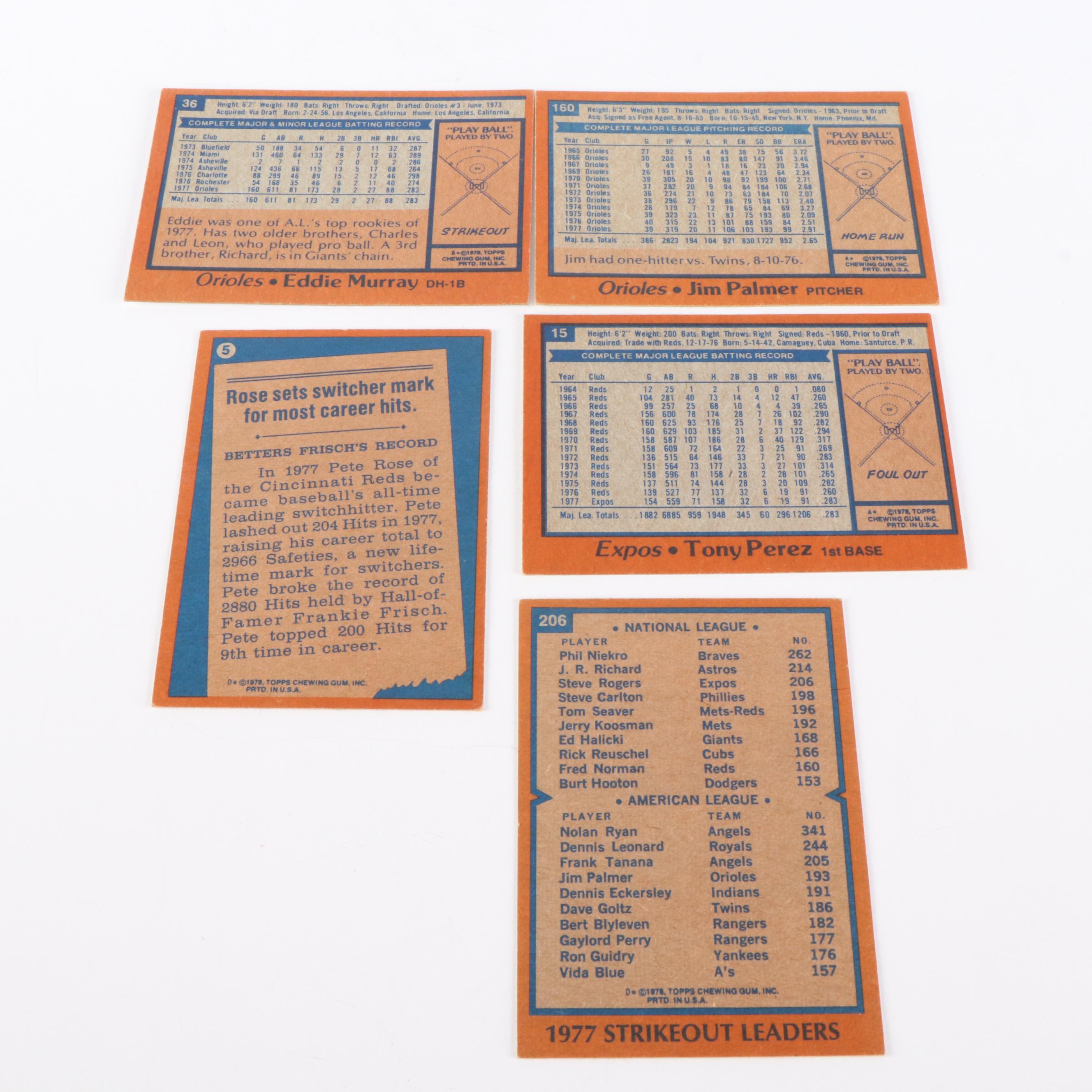 1978 and 1979 Topps Baseball Cards Featuring Eddie Murray Rookie with More