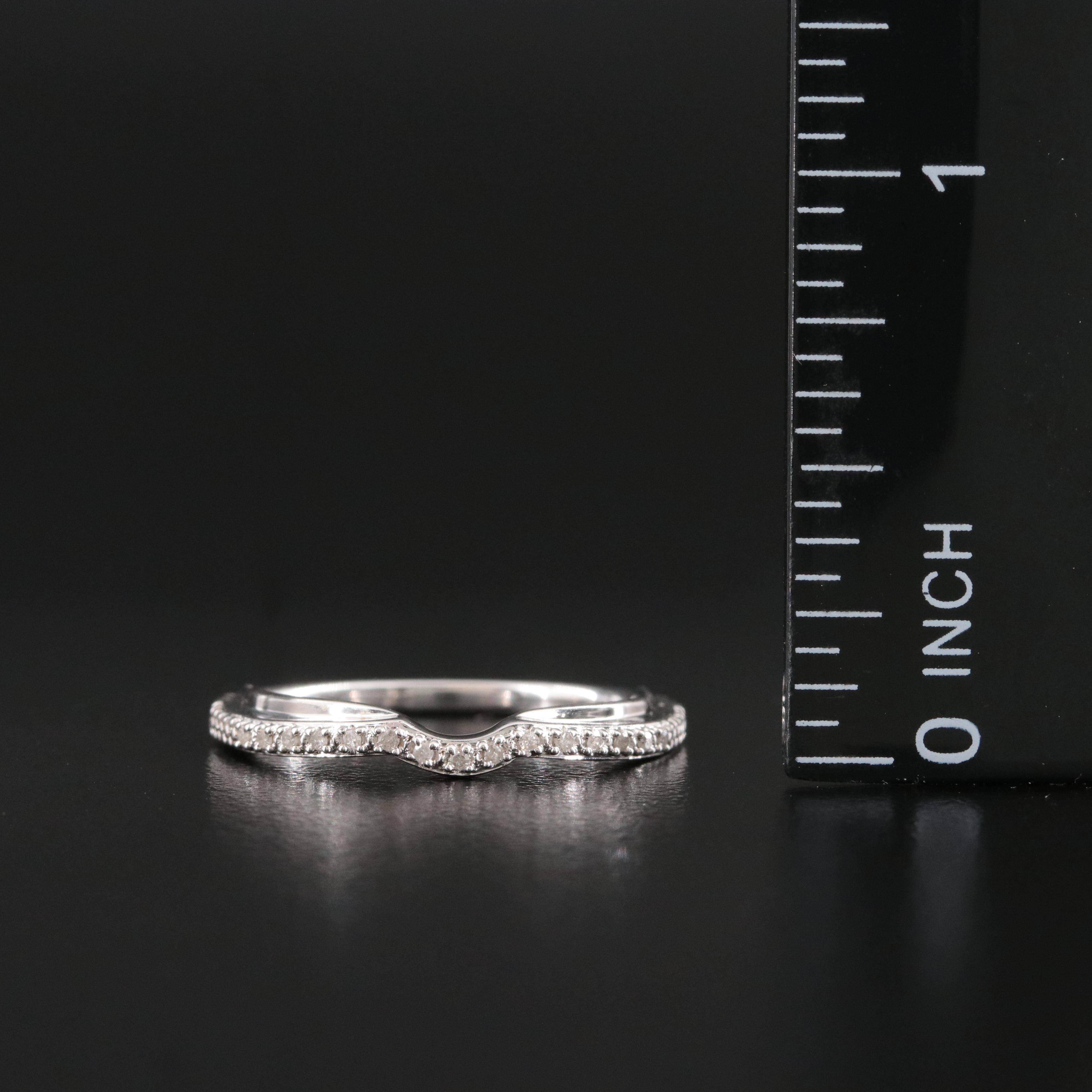 Sterling Diamond Contoured Band
