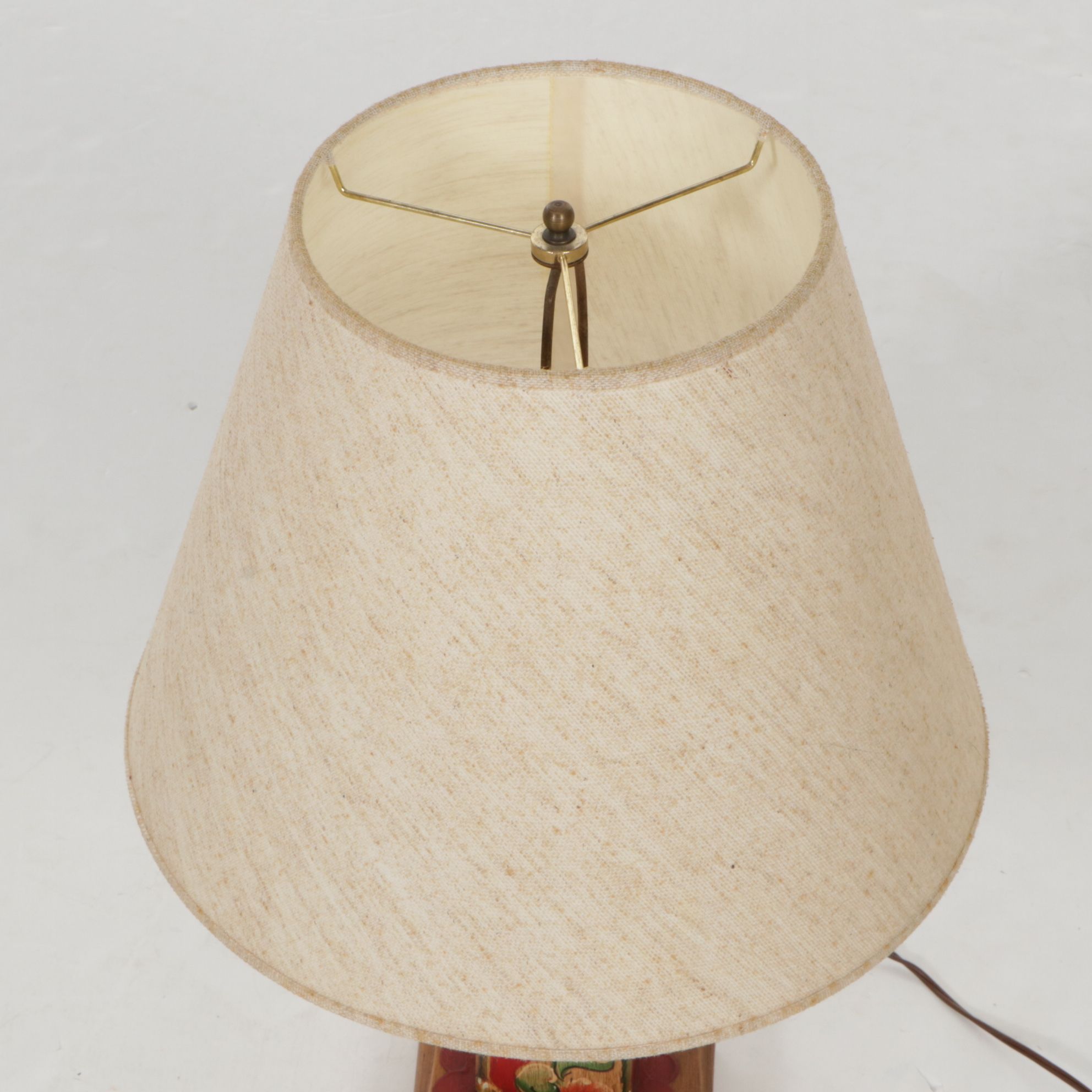 Hand-Painted Floral Wooden Table Lamps