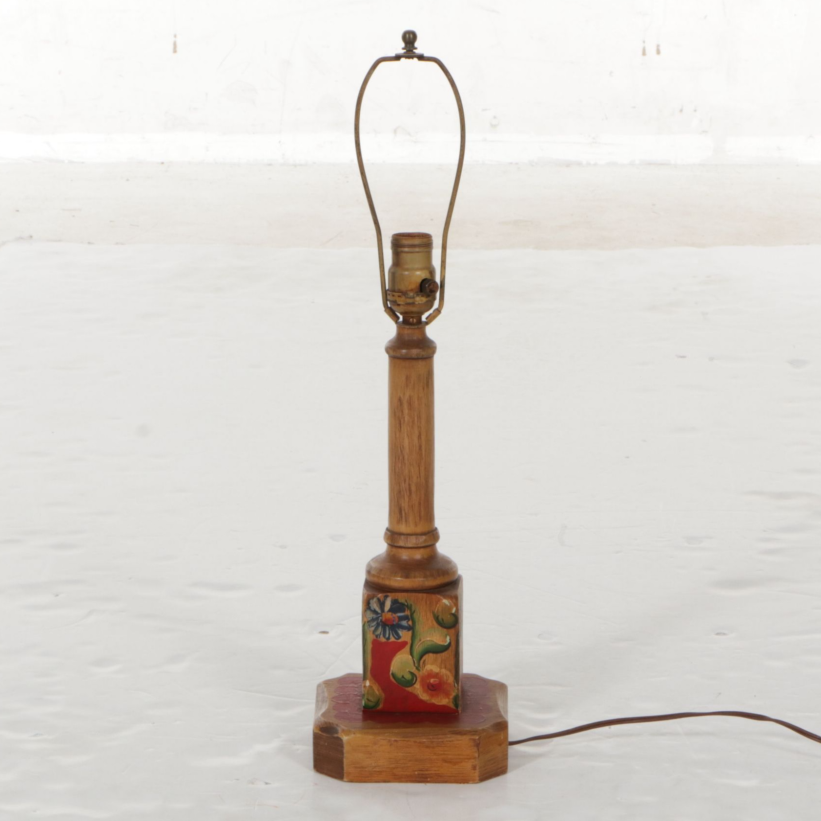 Hand-Painted Floral Wooden Table Lamps