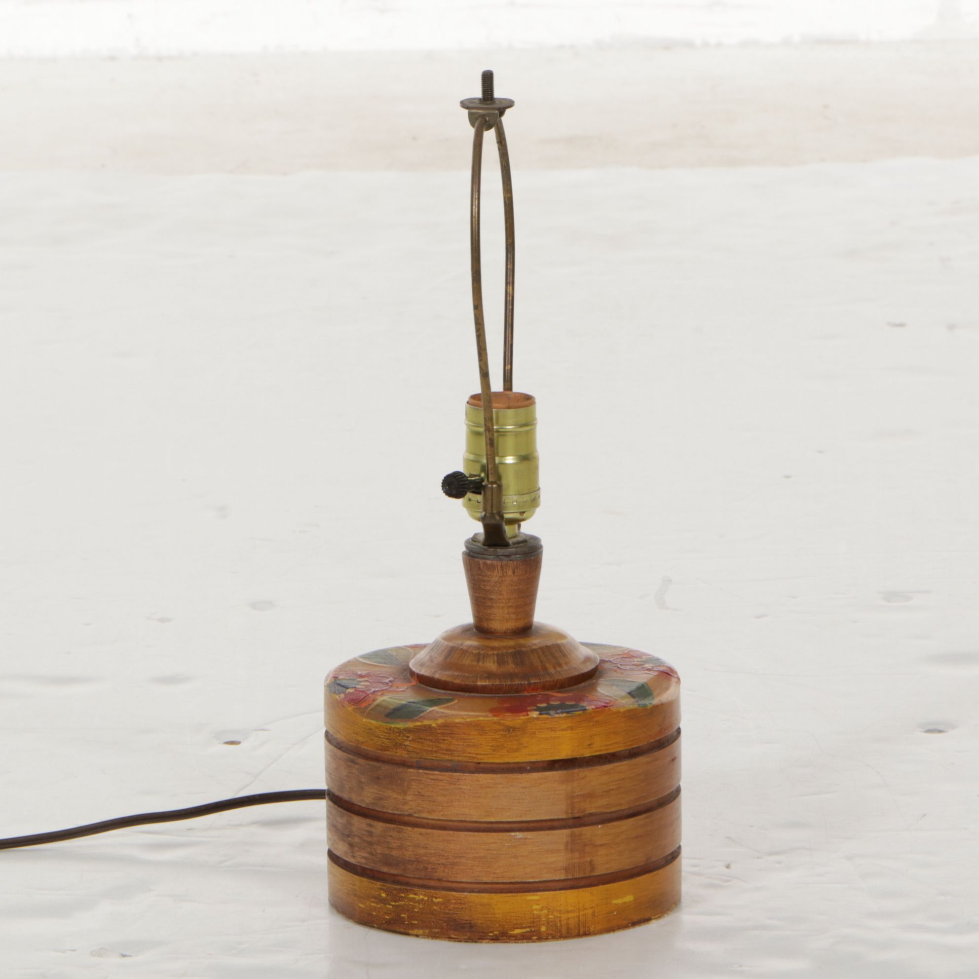 Hand-Painted Floral Wooden Table Lamps