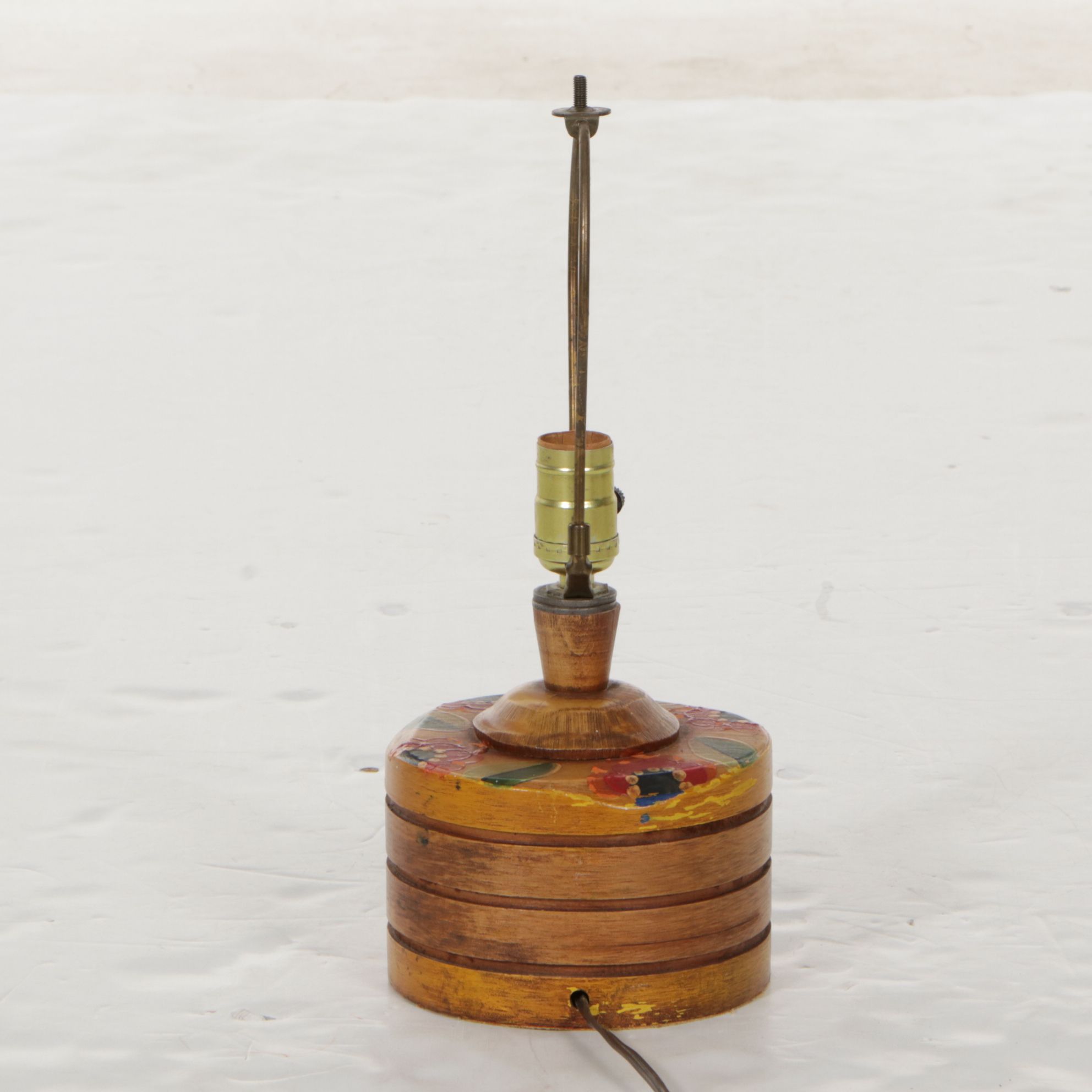 Hand-Painted Floral Wooden Table Lamps