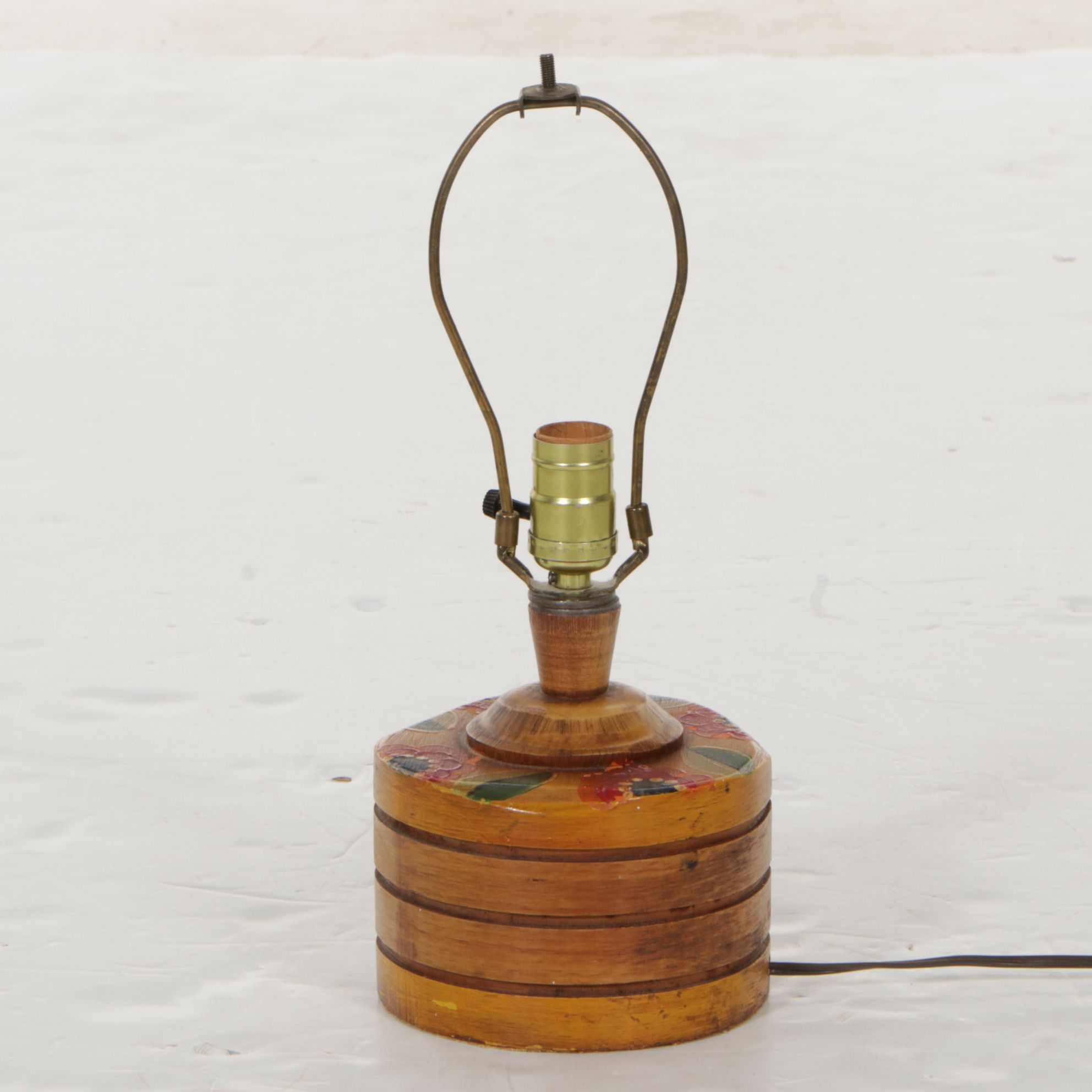 Hand-Painted Floral Wooden Table Lamps