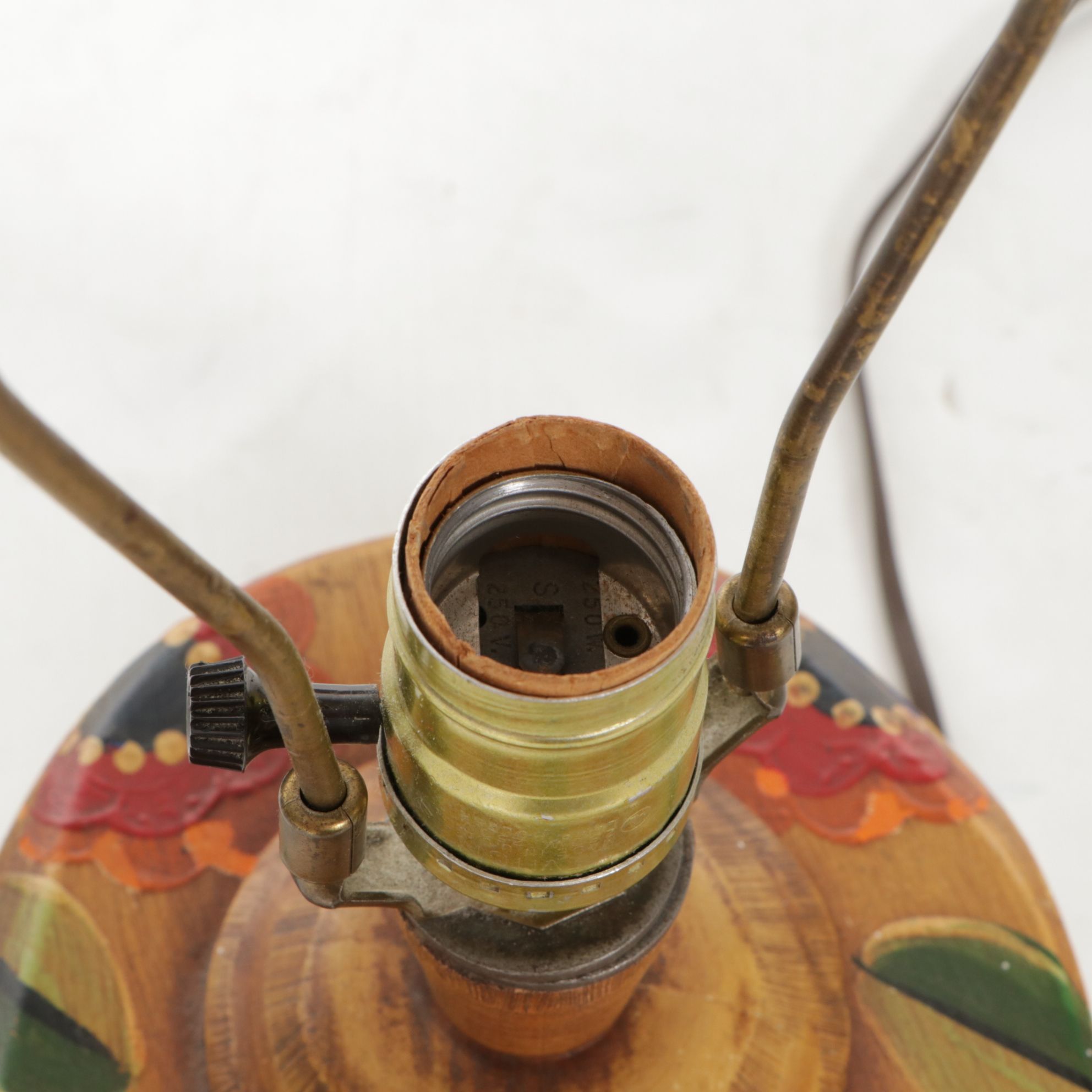 Hand-Painted Floral Wooden Table Lamps