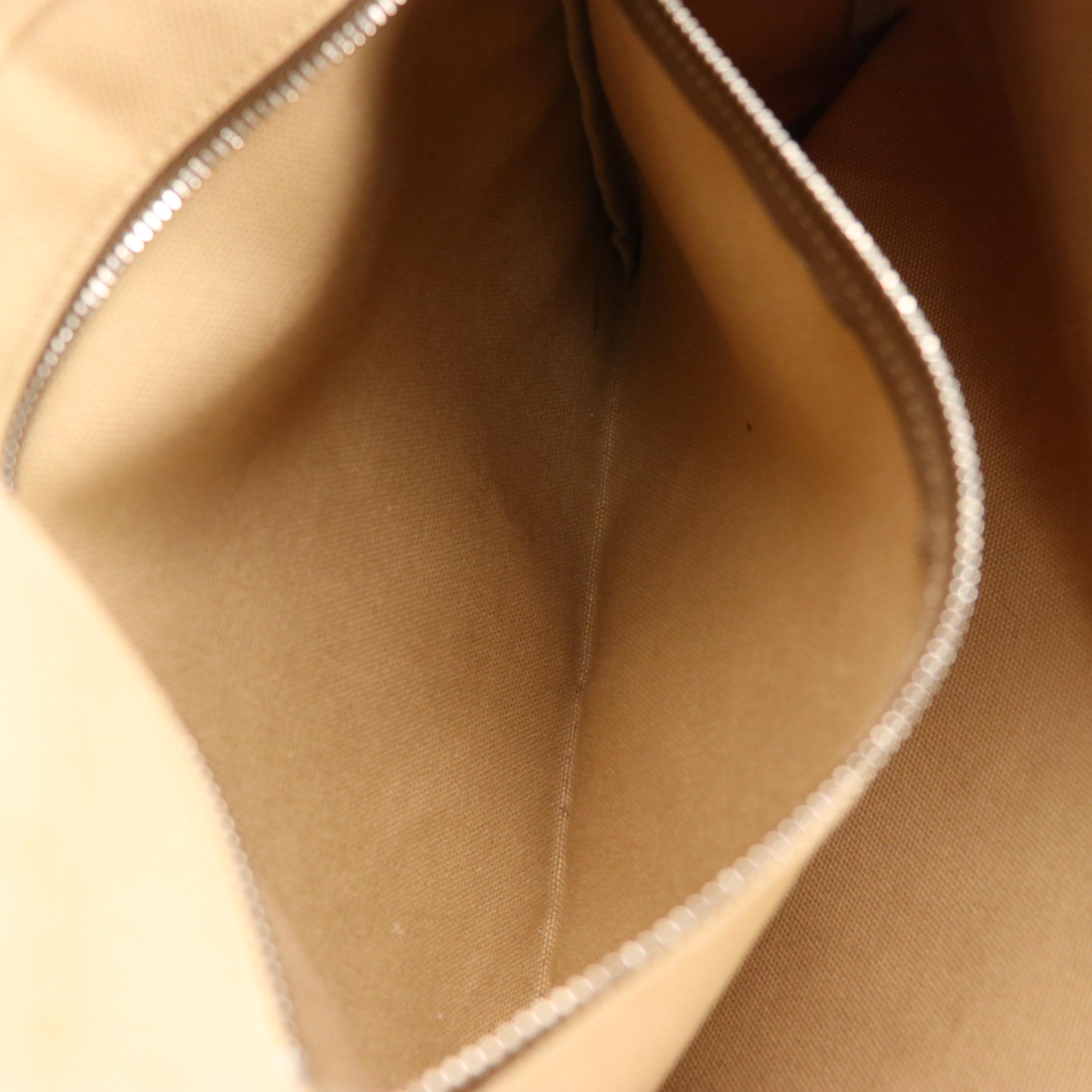 Prada Tote in Neutral Canvas and Orange Leather Trim