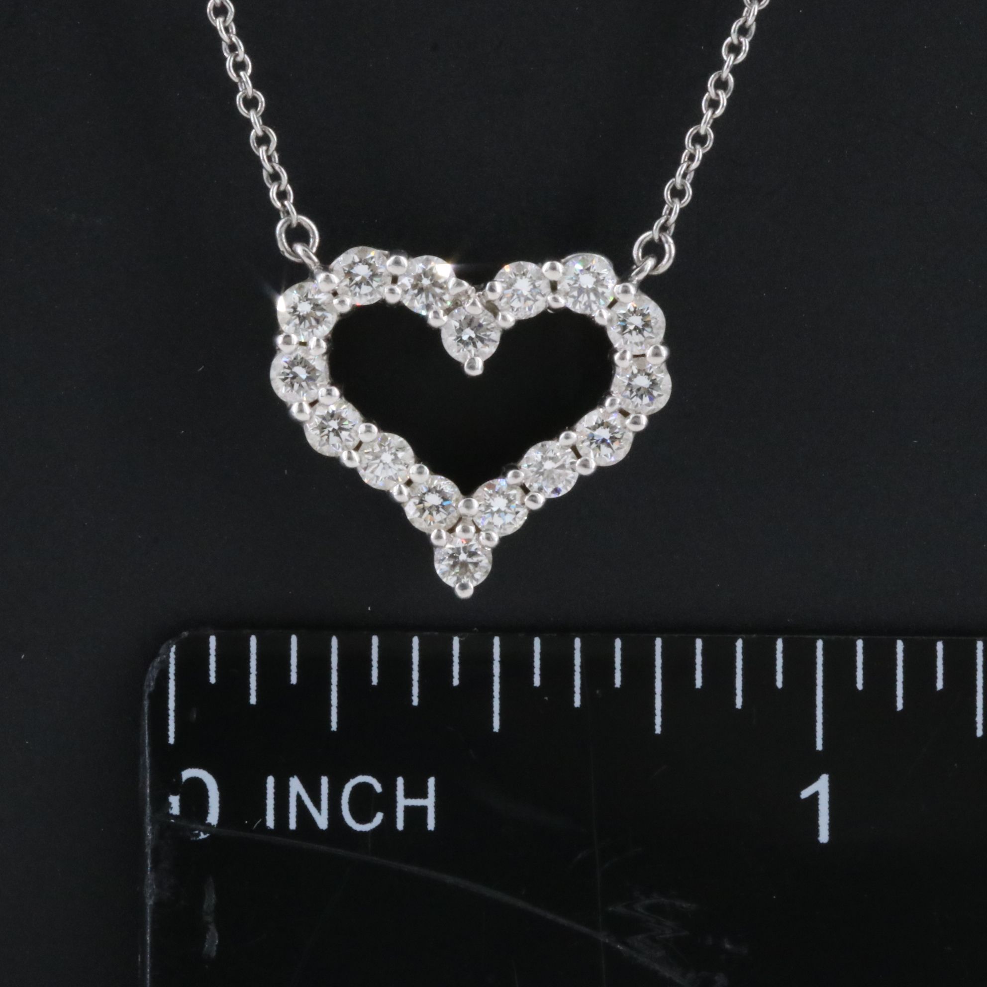 Tiffany & Co. Platinum 0.72 CTW Diamond Heart Necklace