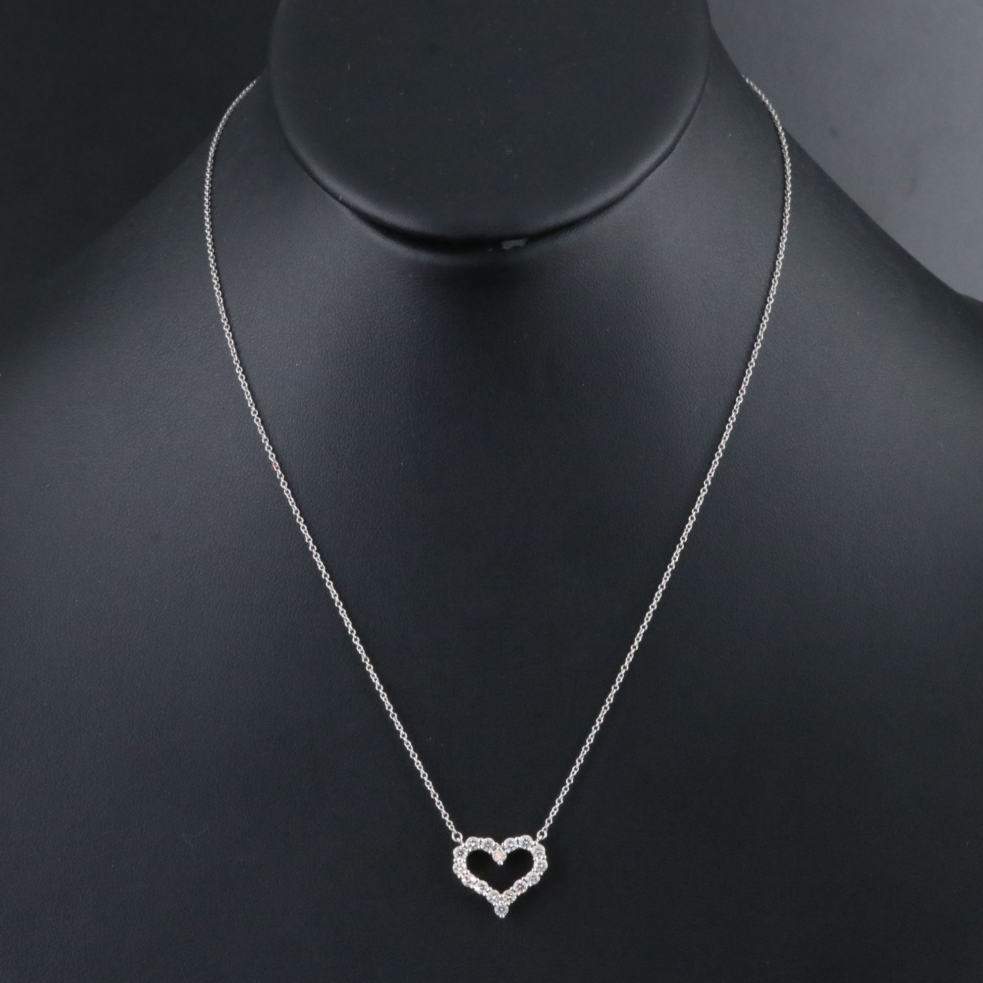 Tiffany & Co. Platinum 0.72 CTW Diamond Heart Necklace