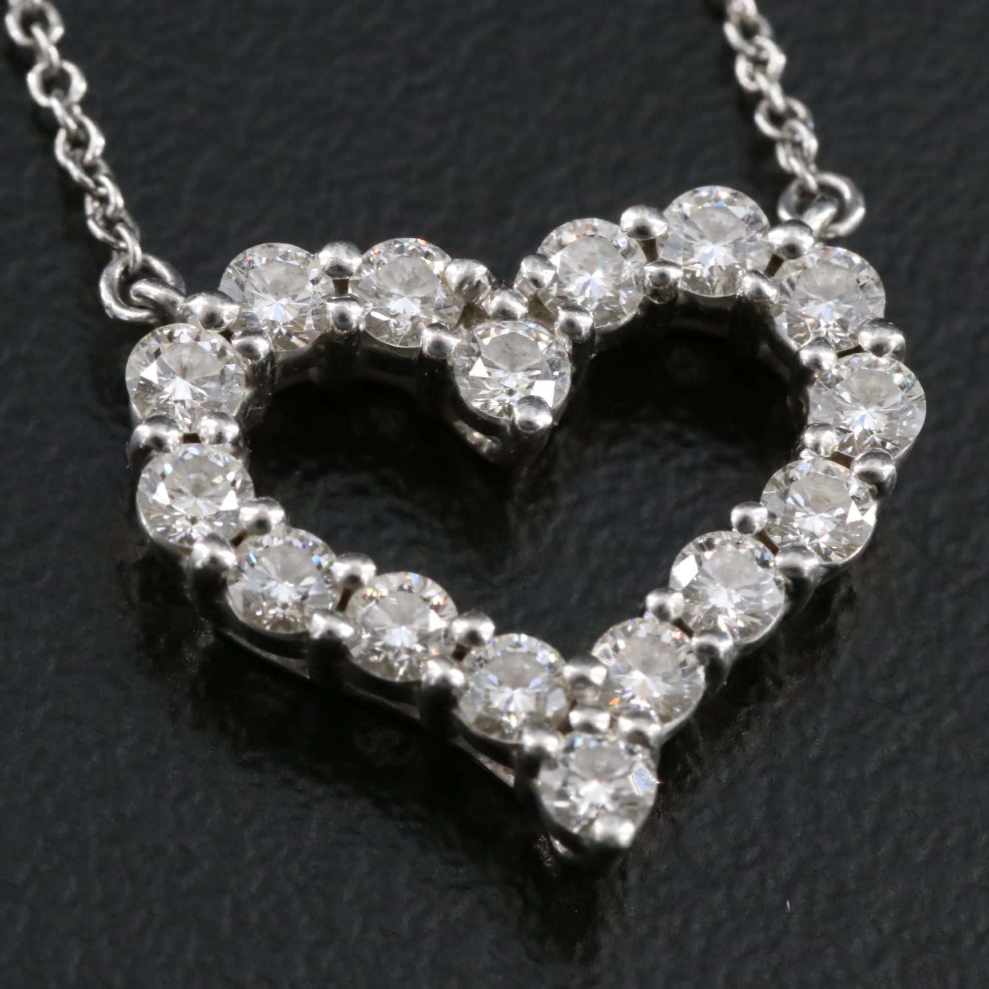 Tiffany & Co. Platinum 0.72 CTW Diamond Heart Necklace