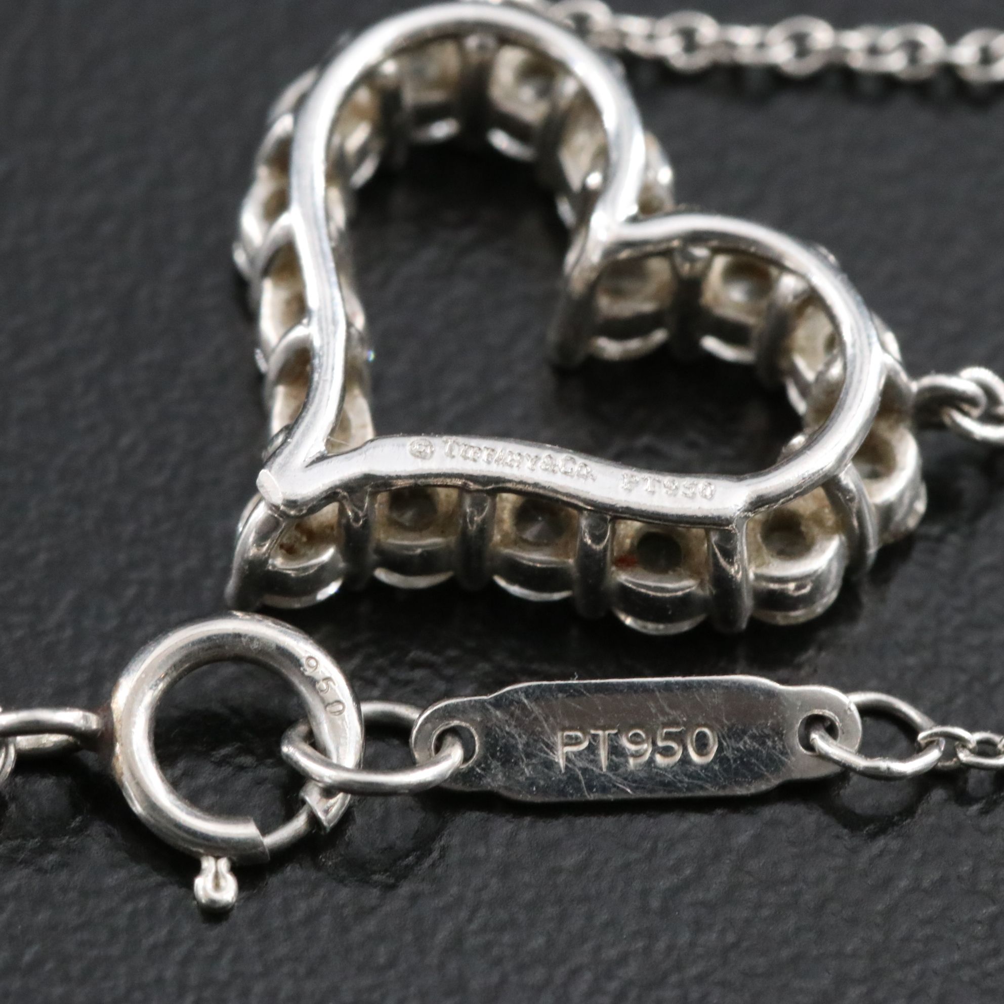Tiffany & Co. Platinum 0.72 CTW Diamond Heart Necklace