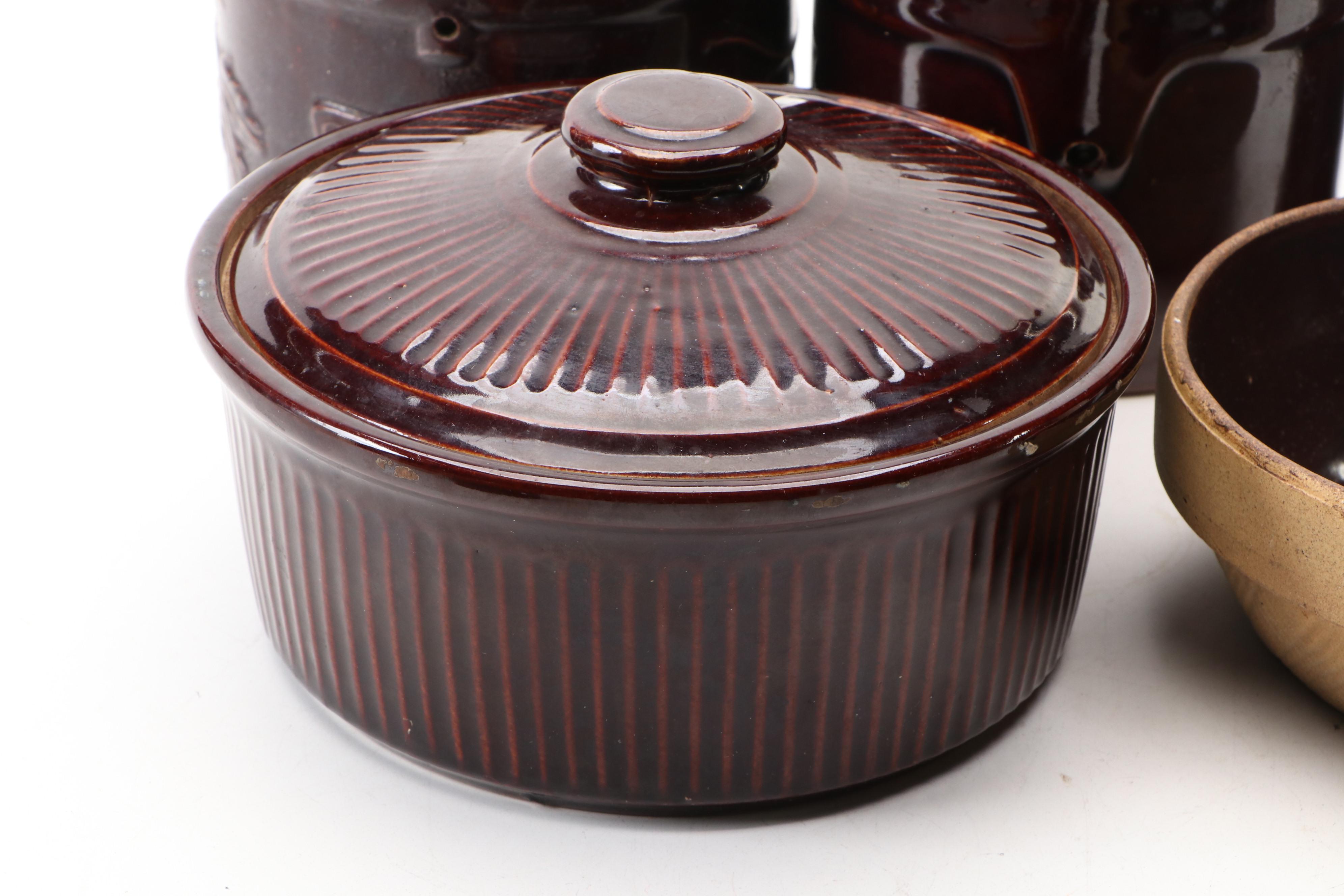 Live Wood Lid Ceramic Canisters