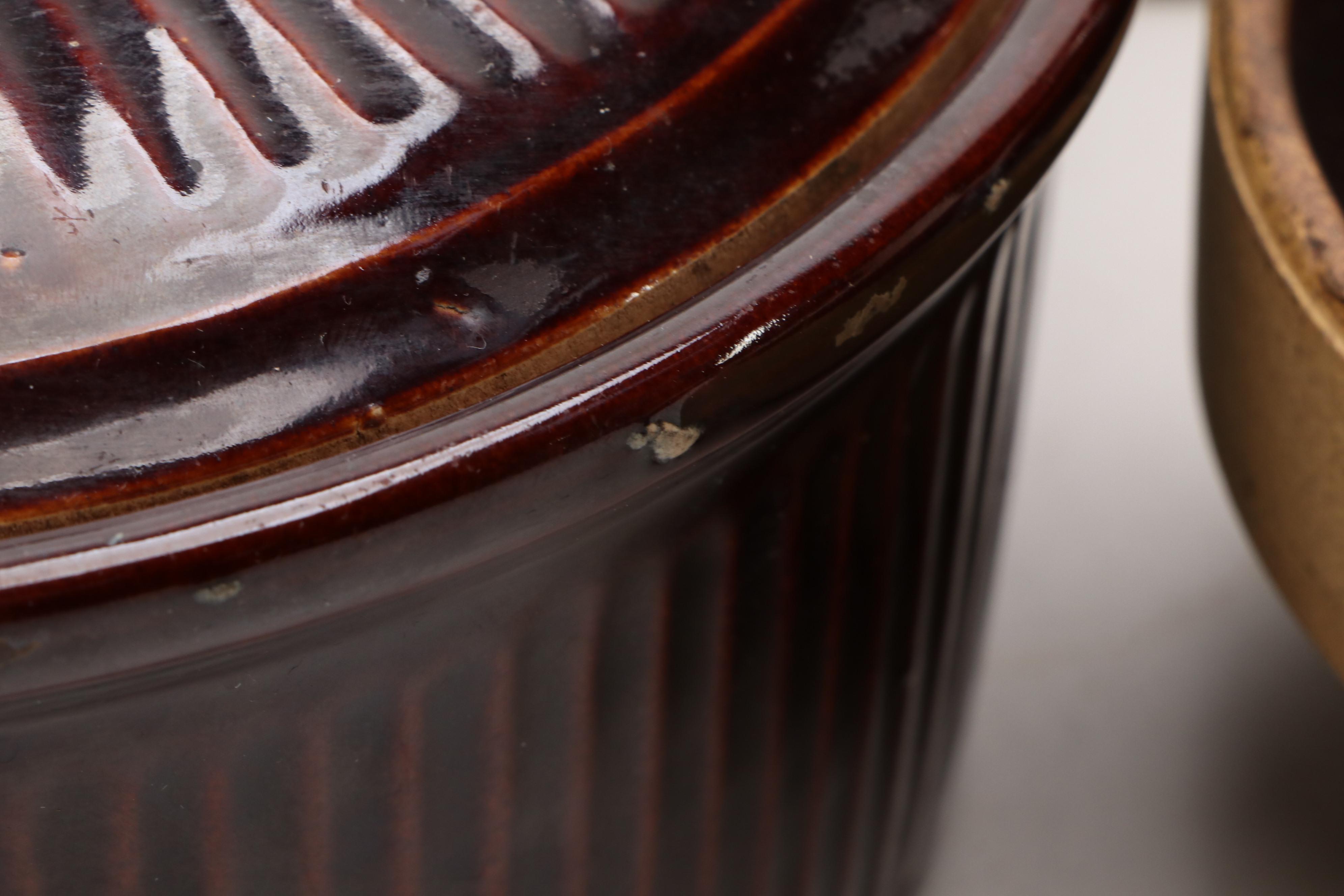 Live Wood Lid Ceramic Canisters