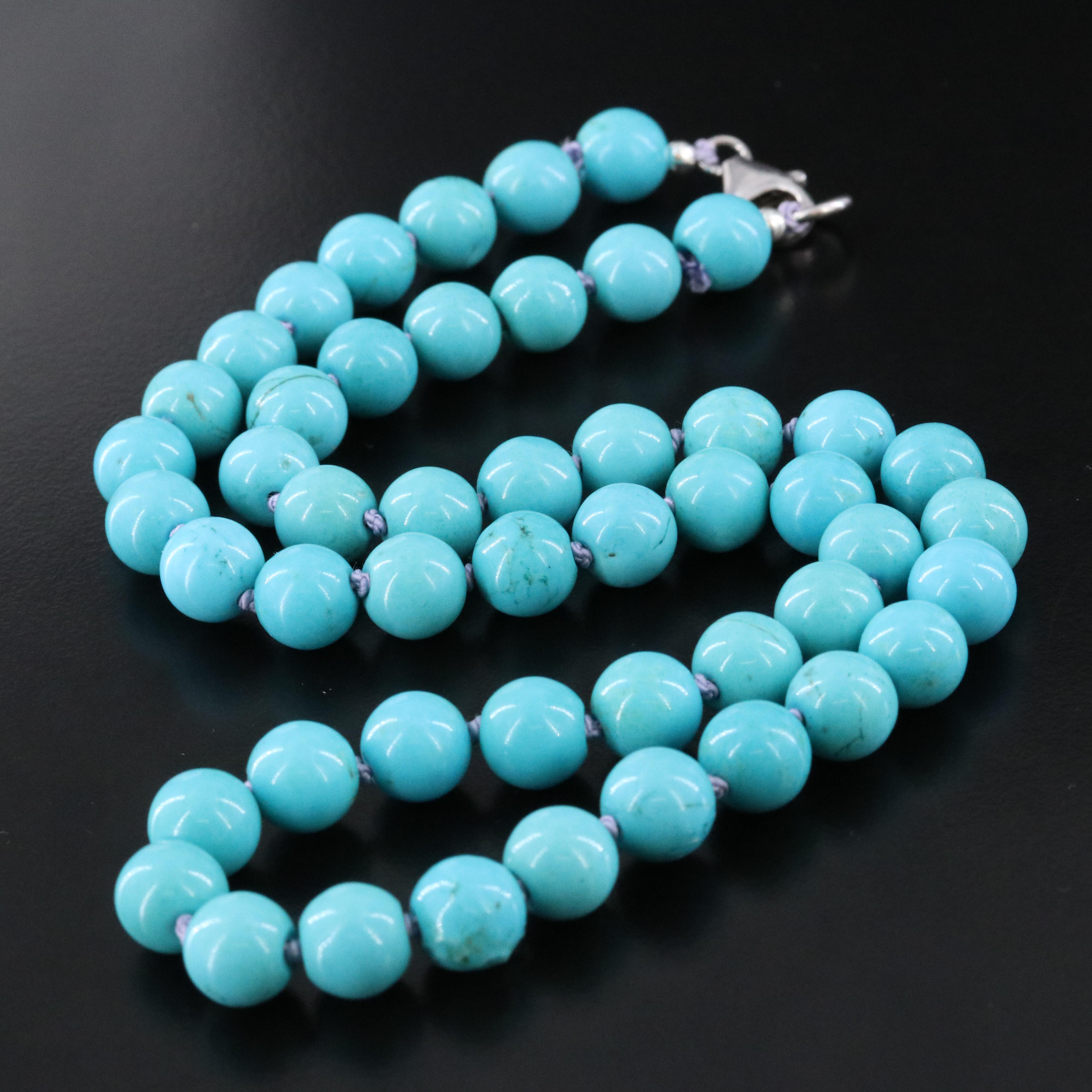 Magnesite Necklace with Sterling Clasp