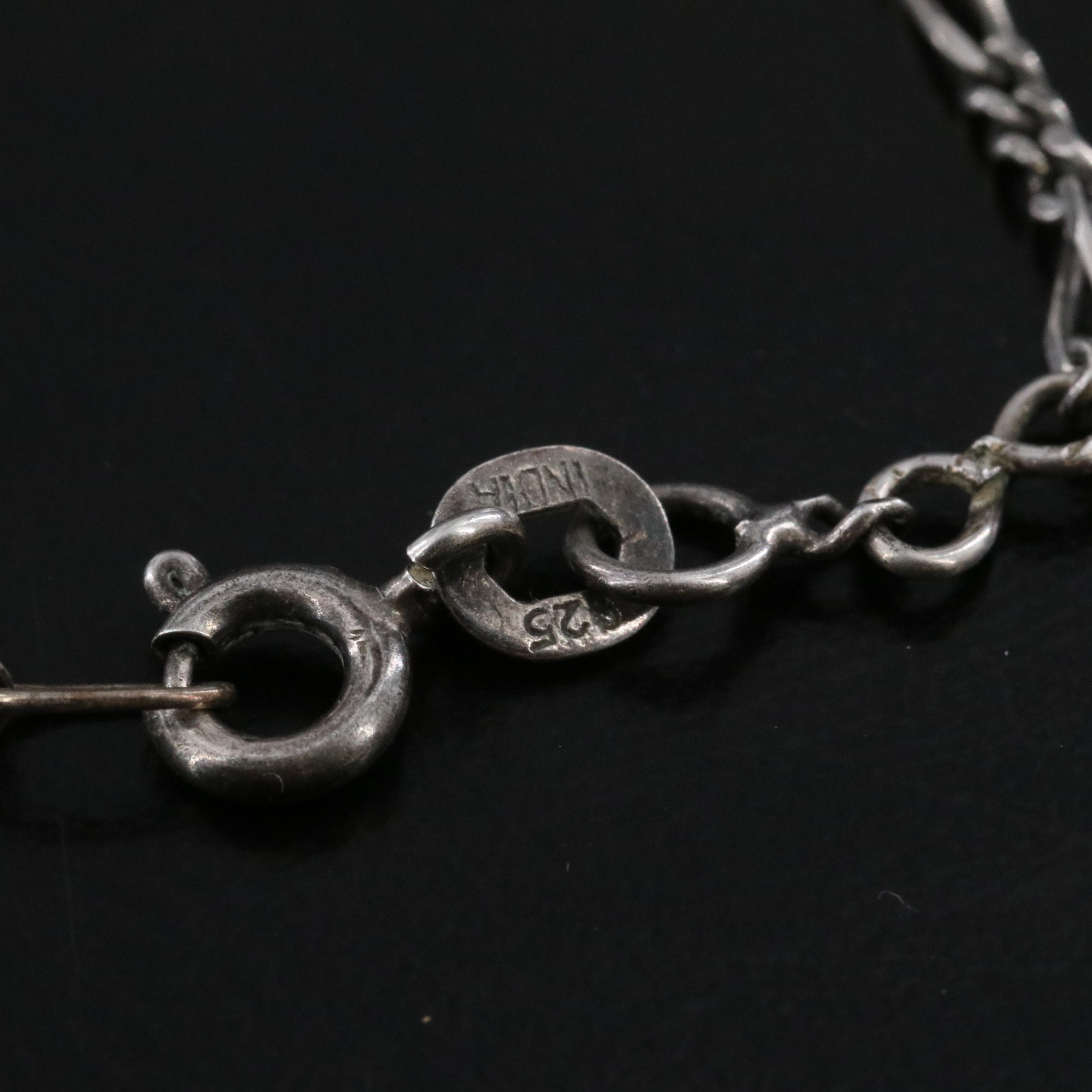 Sterling Faux Pearl and Glass Necklace