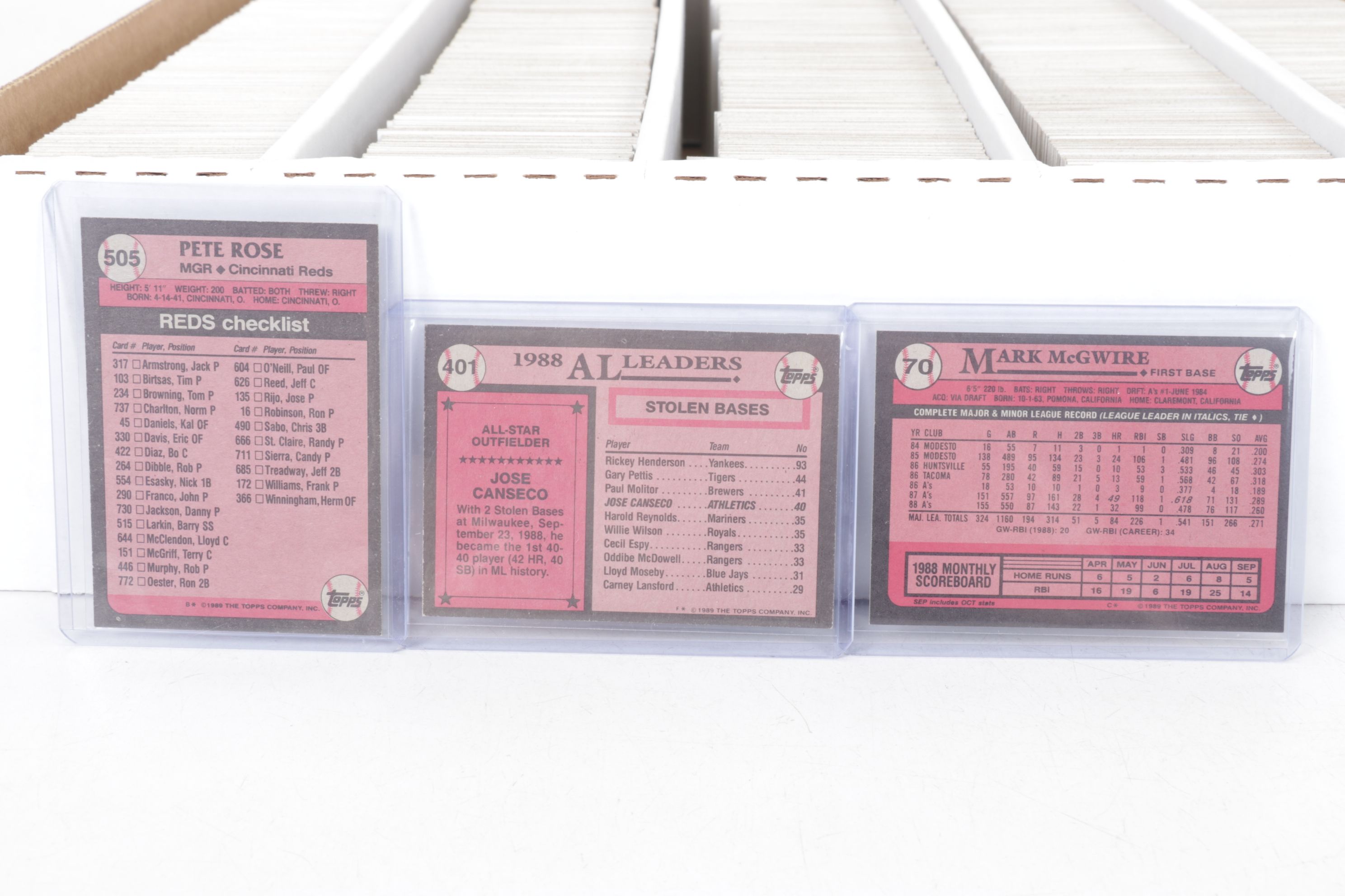 5,000 Mint Condition 1989 Topps Cut Card Storage Vending Case Baseball Cards