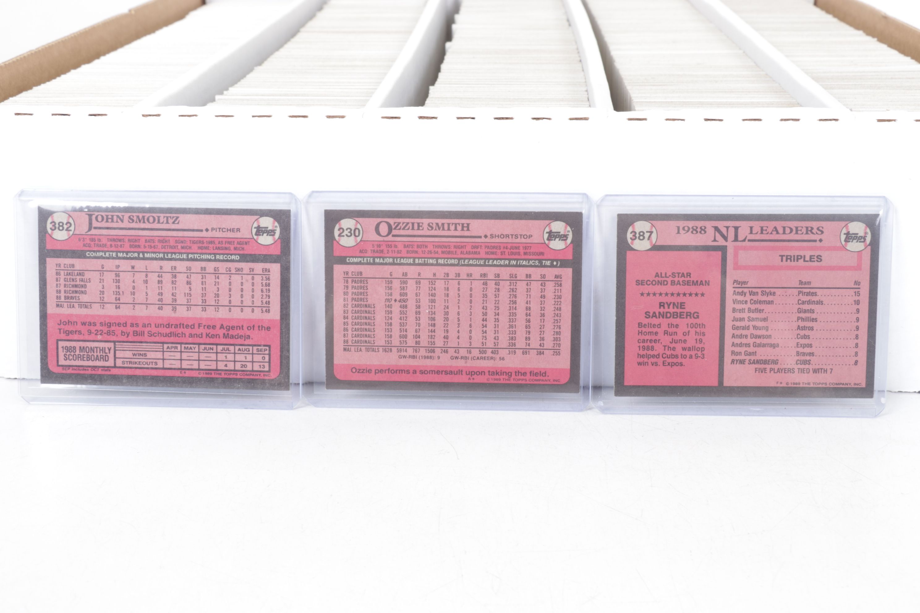 5,000 Mint Condition 1989 Topps Cut Card Storage Vending Case Baseball Cards