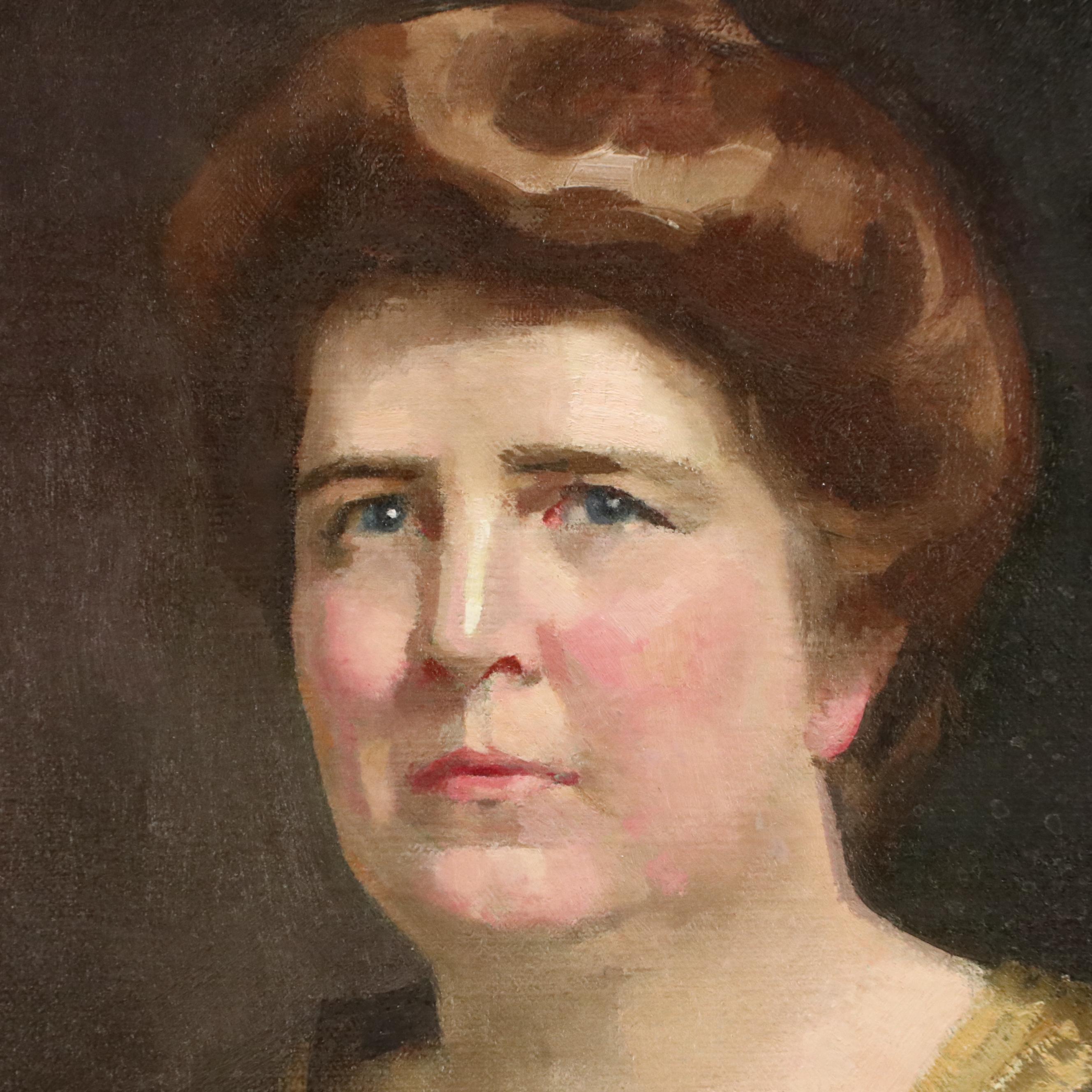 Rosalie Lowrey Portrait Oil Painting of Seated Woman, Early 20th Century