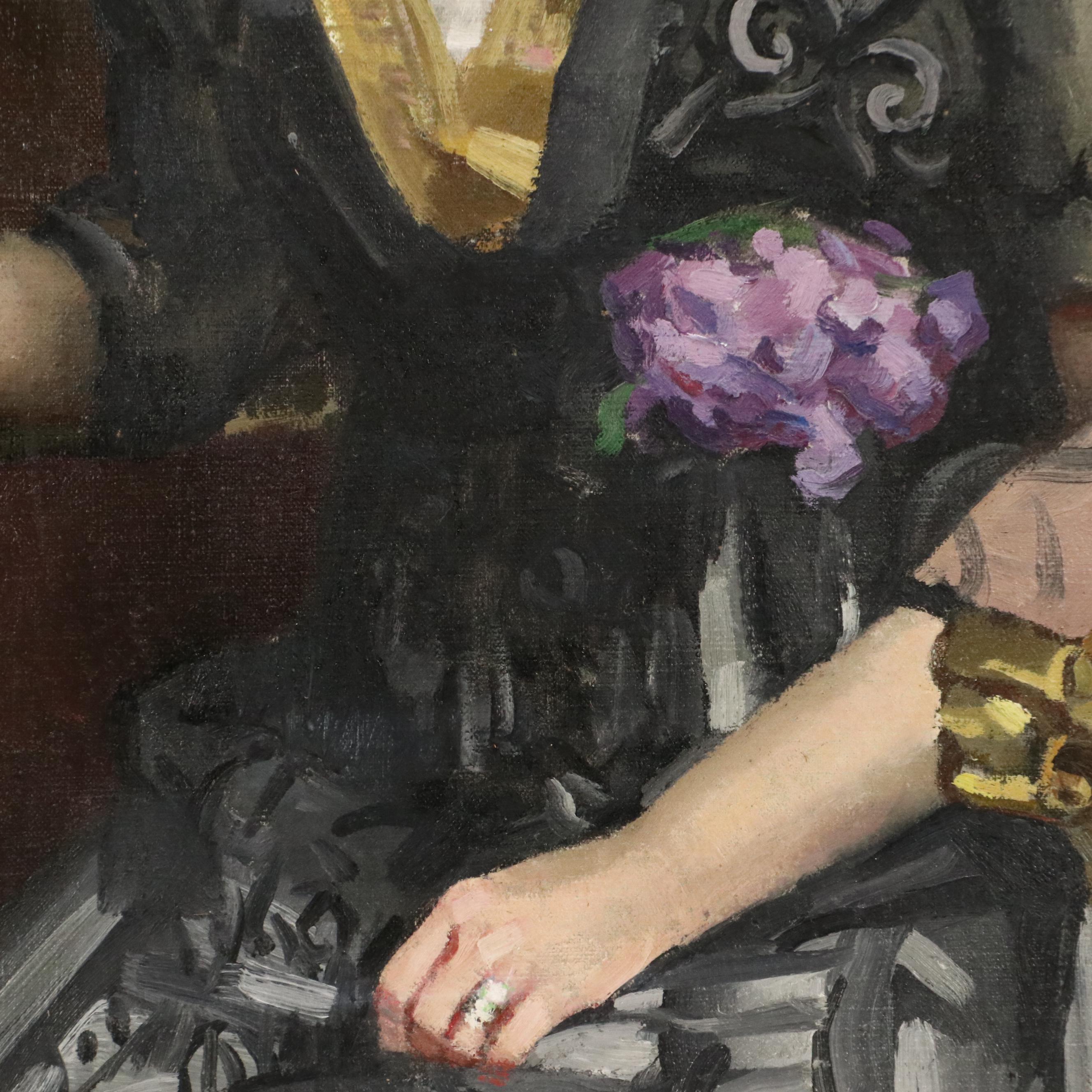 Rosalie Lowrey Portrait Oil Painting of Seated Woman, Early 20th Century