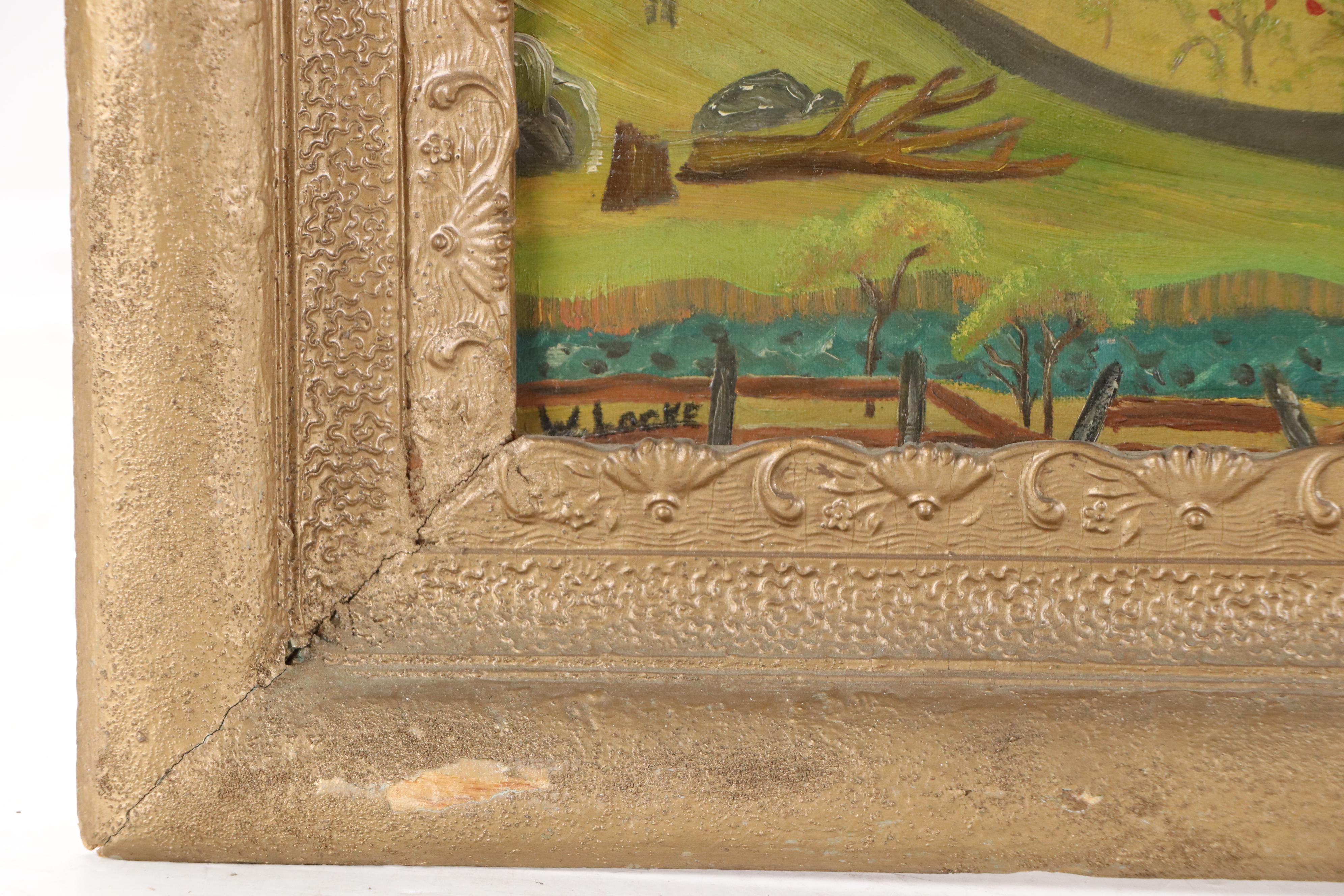 W. Locke Landscape Oil Painting of Brick Oven at Piedmont, Early to Mid-20th C.