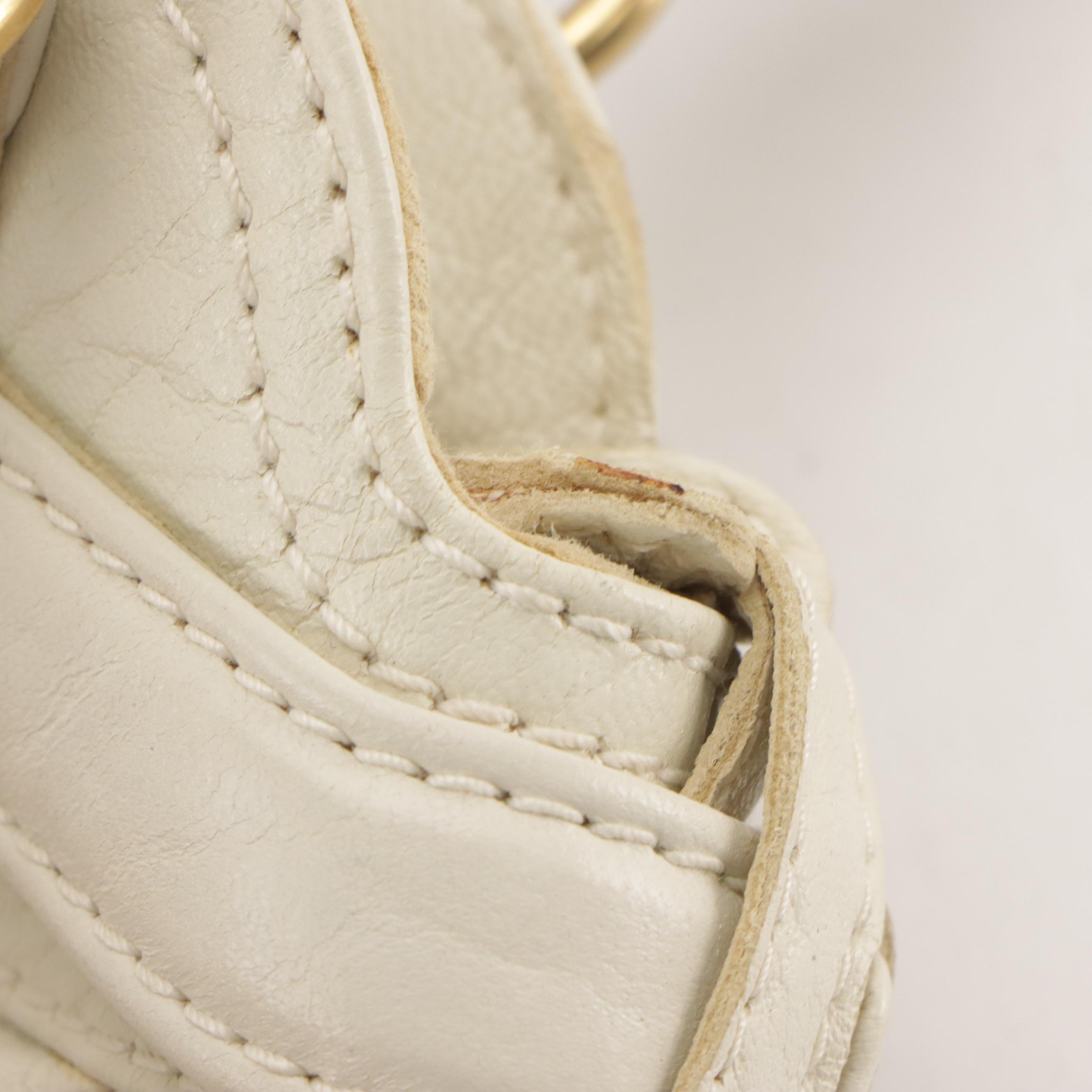 Salvatore Ferragamo Marisa Gancini Shoulder Bag in Ivory Textured Calfskin