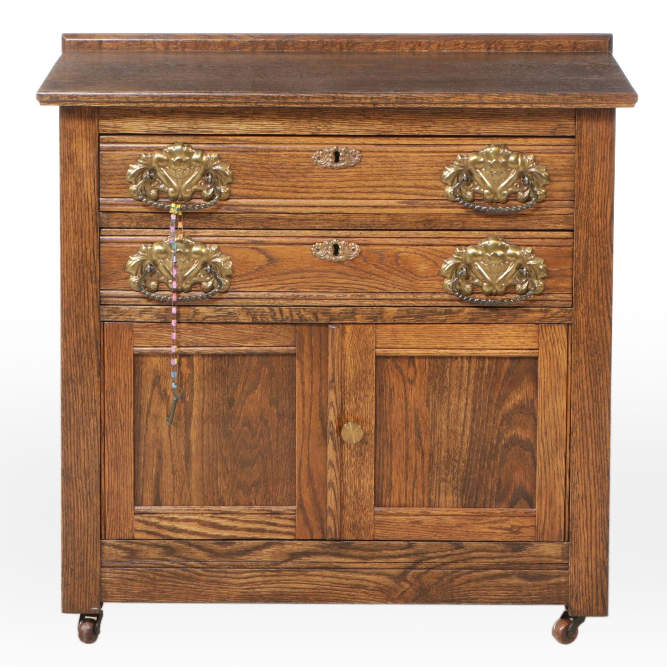 Victorian Oak Washstand, Late 19th Century