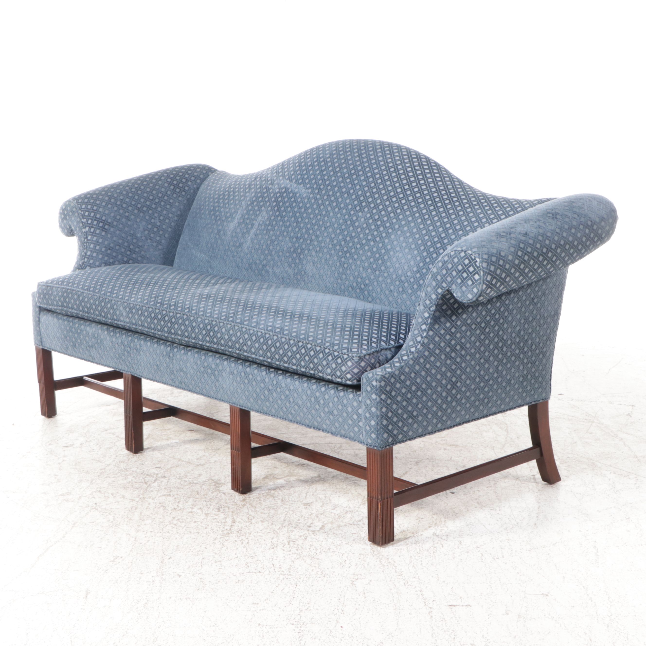 Stickley George III Style Blue Upholstered Sofa
