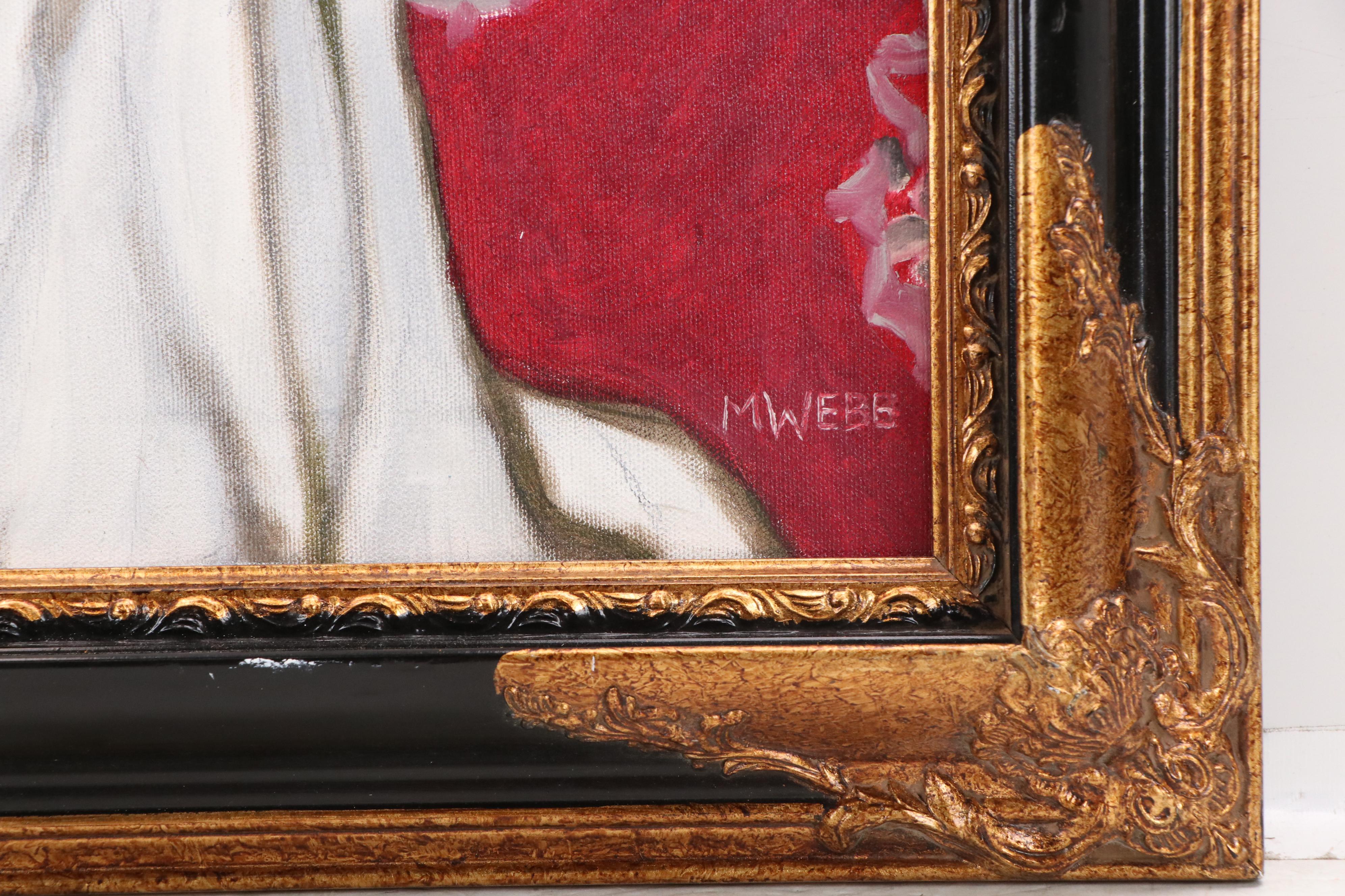 M. Webb Oil Portrait of Seated Artist, 20th C.