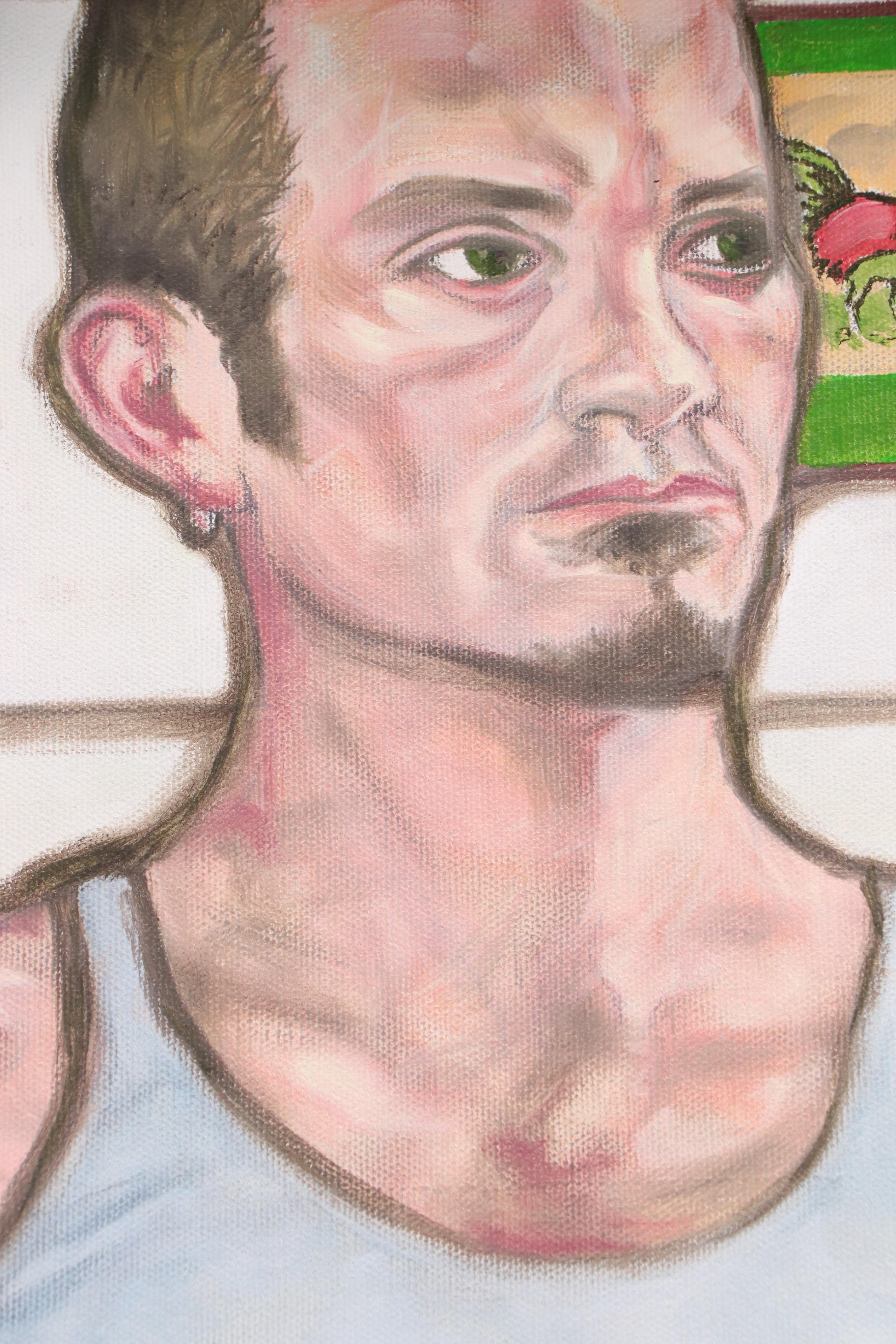 M. Webb Oil Portrait of Seated Artist, 20th C.