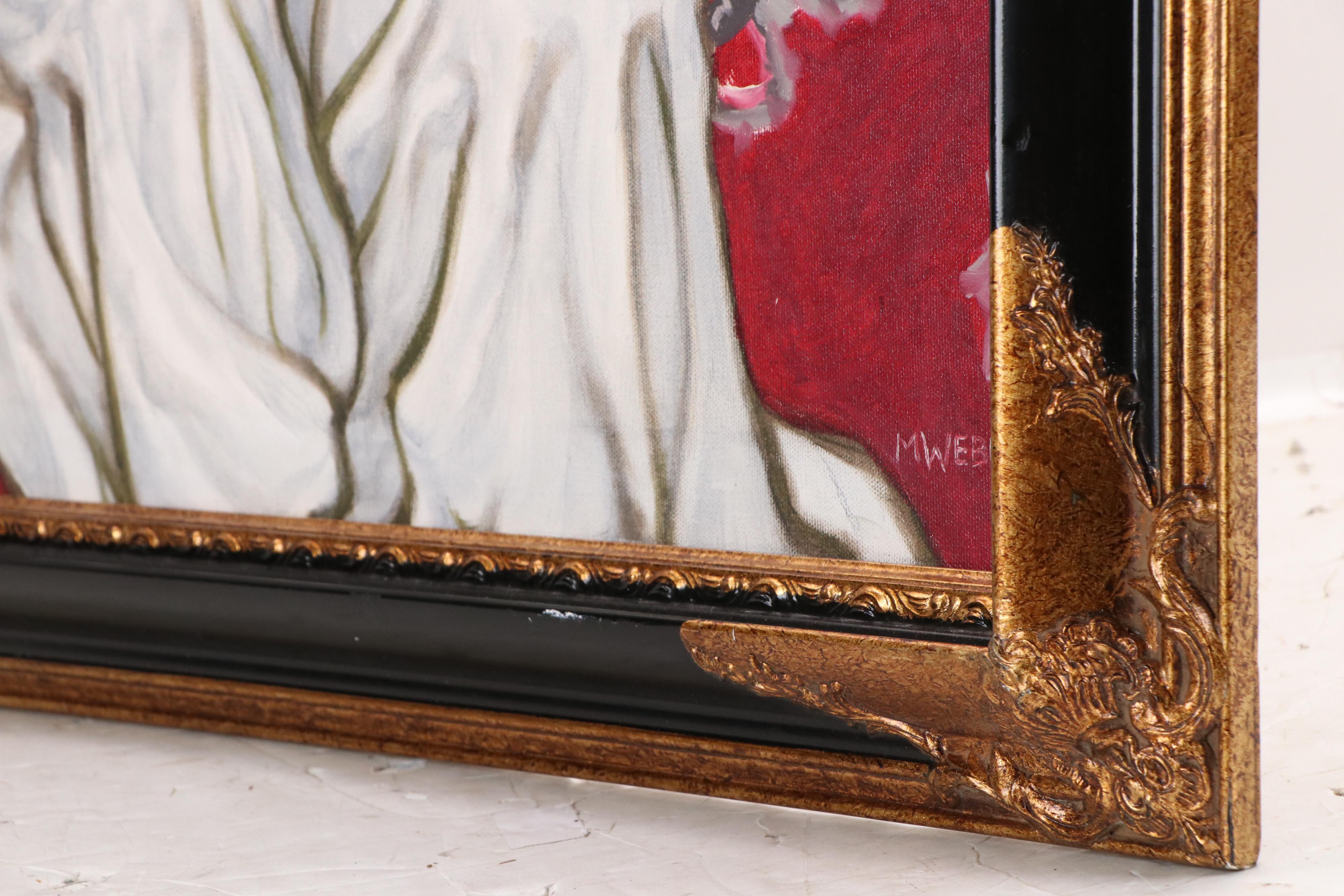 M. Webb Oil Portrait of Seated Artist, 20th C.