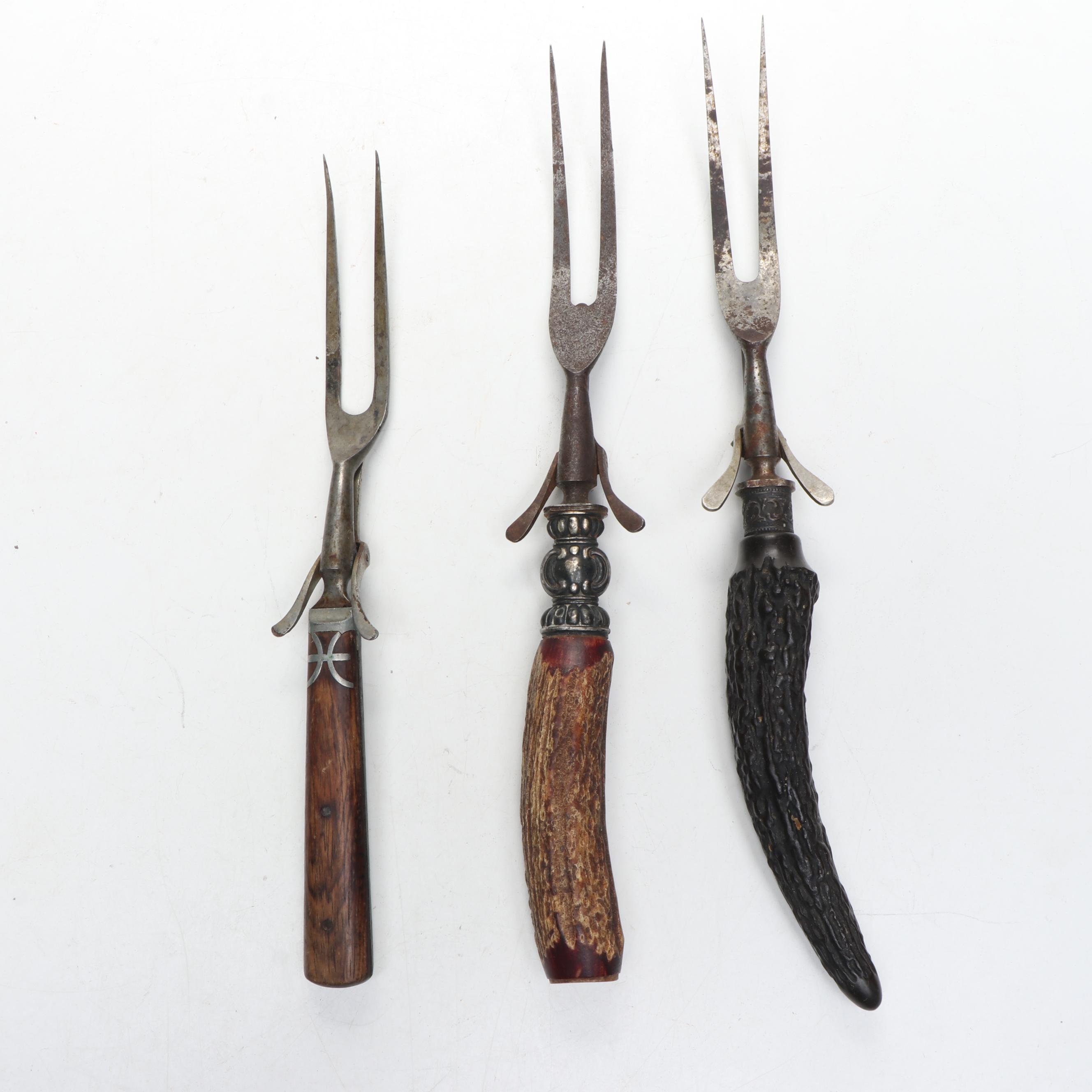 D. Peres Kitchen Shears and Forgecraft Knifes with Antler Handled Utensils