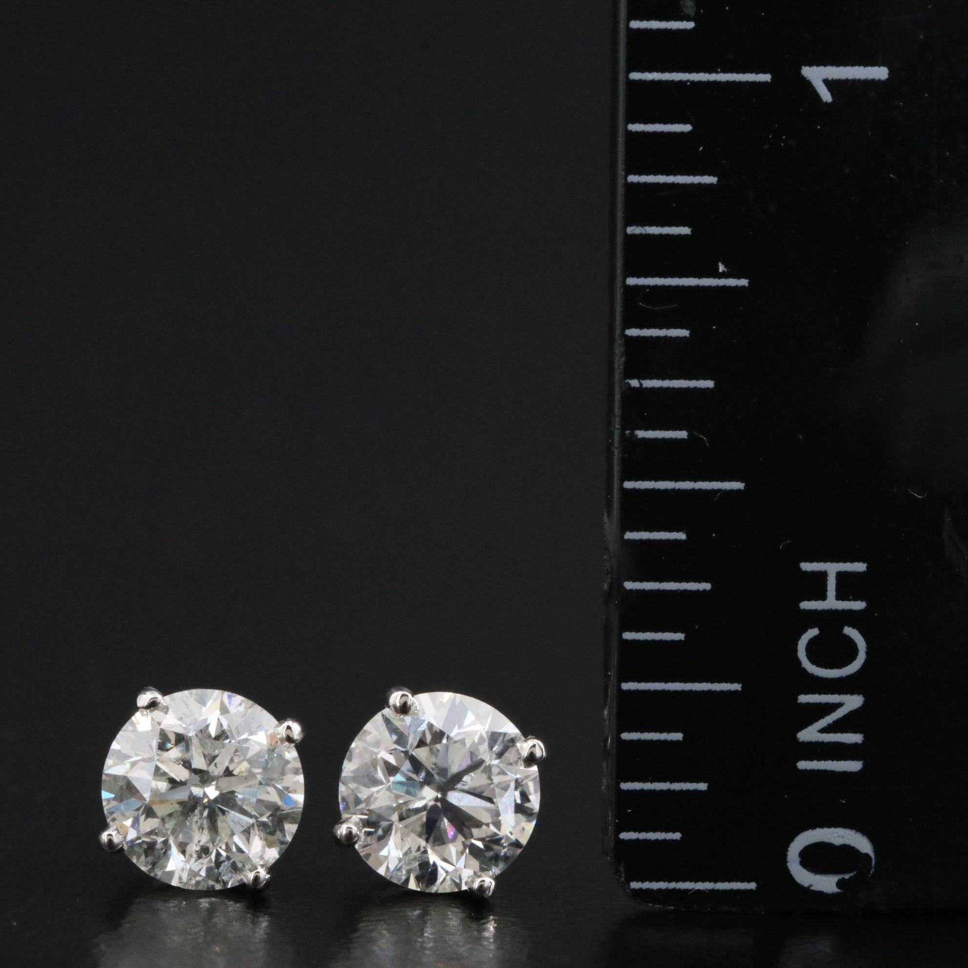 Platinum 2.13 CTW Diamond Stud Earrings with GIA eReports