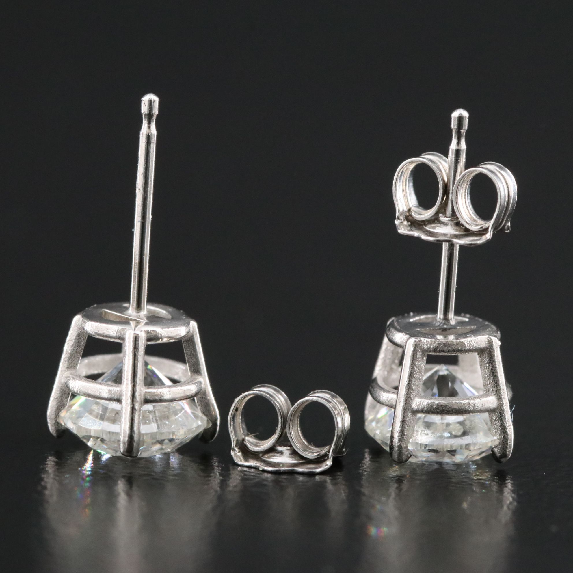 Platinum 2.13 CTW Diamond Stud Earrings with GIA eReports