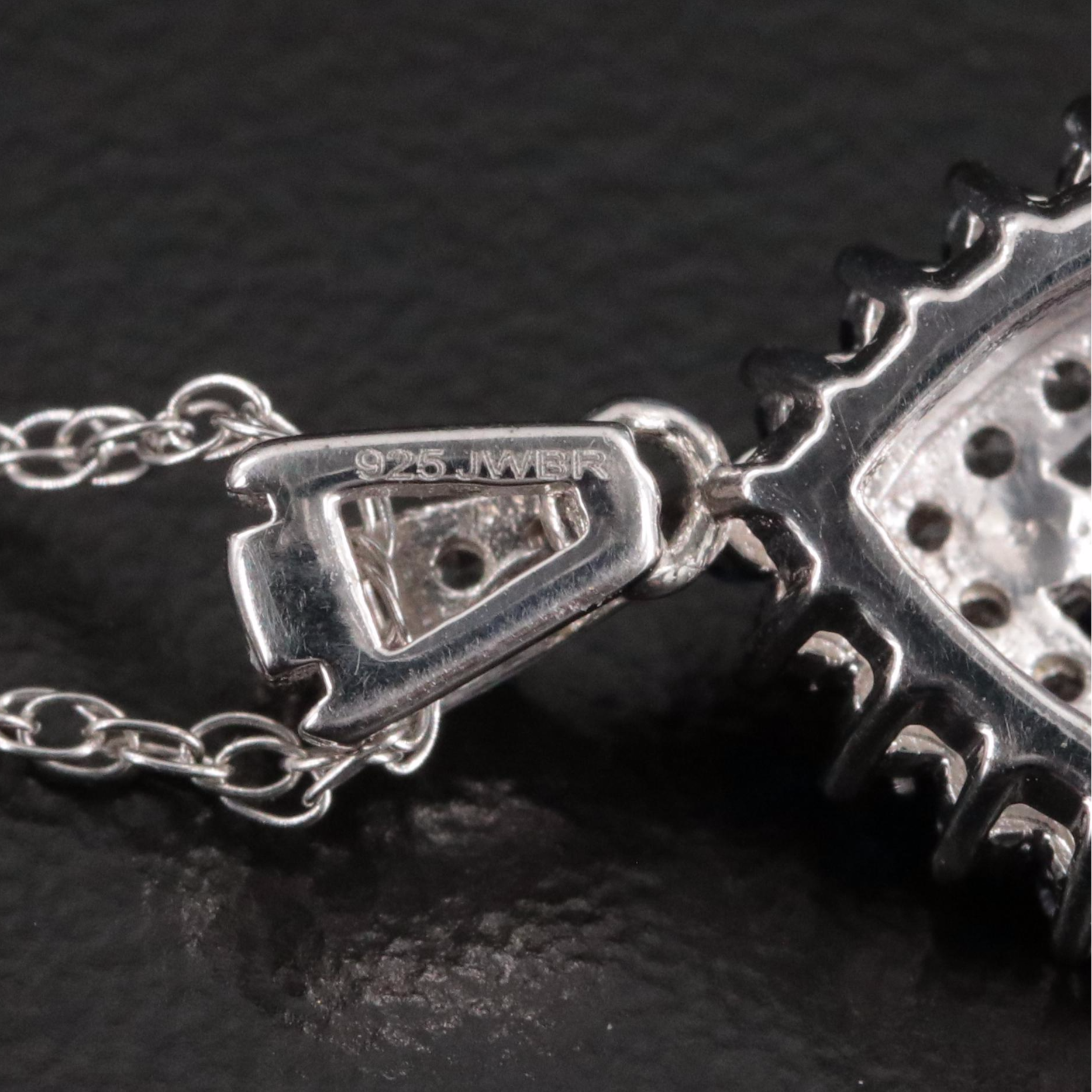 Sterling Blue and White Sapphire Pendant Necklace