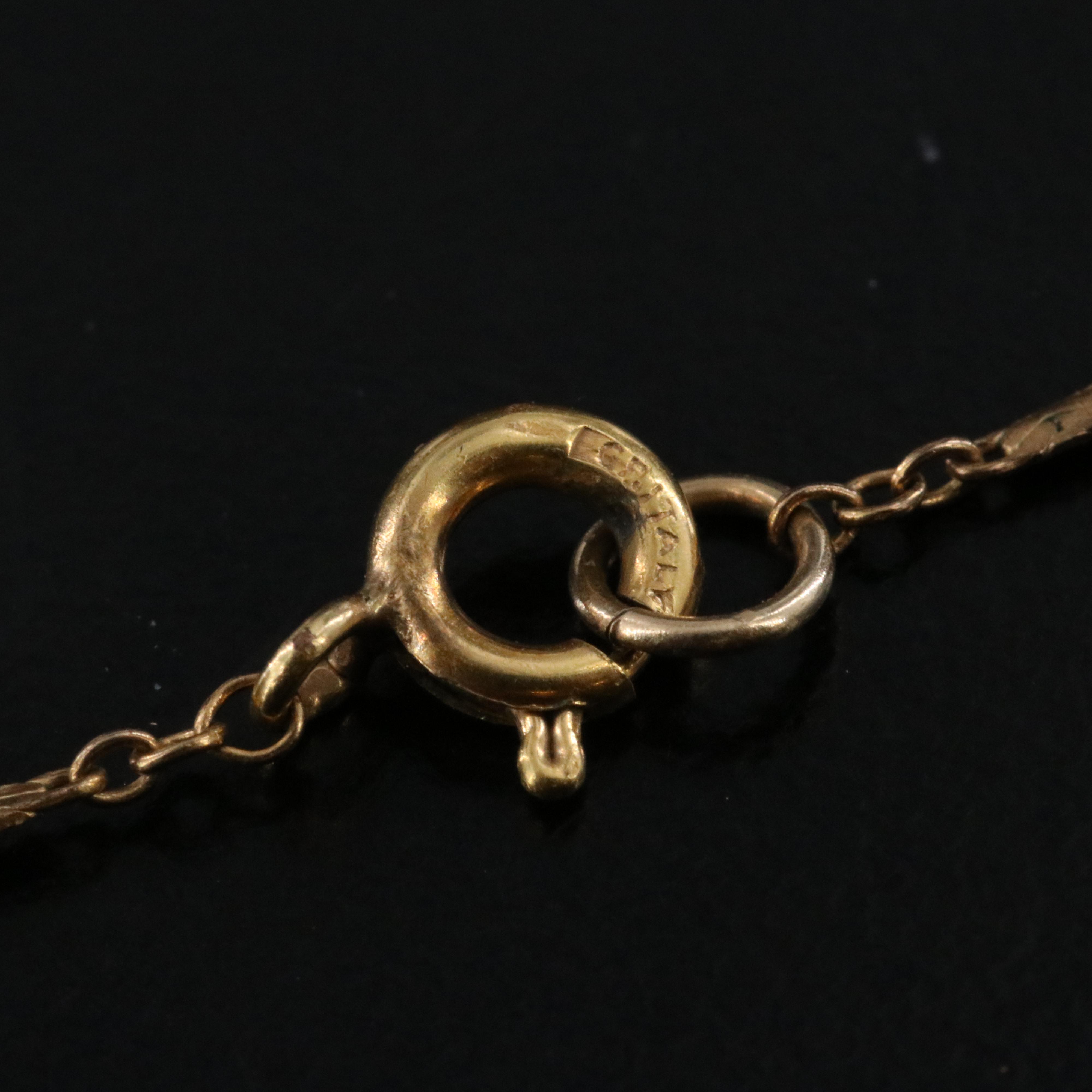 Italian Gold-Filled Tiger's Eye Lariat Necklace