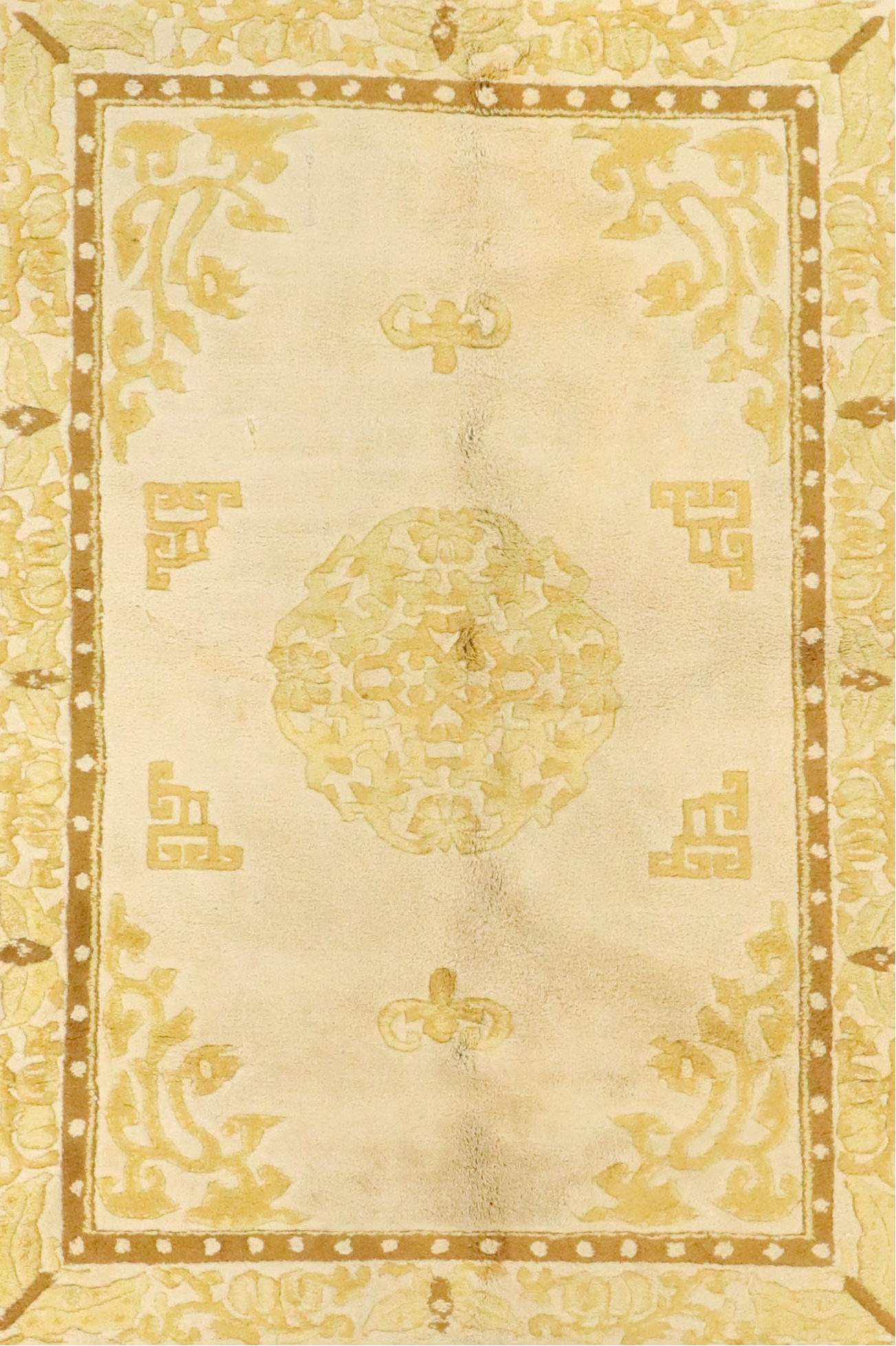 4'1 x 6'6 Hand-Knotted Indo-Chinese Area Rug