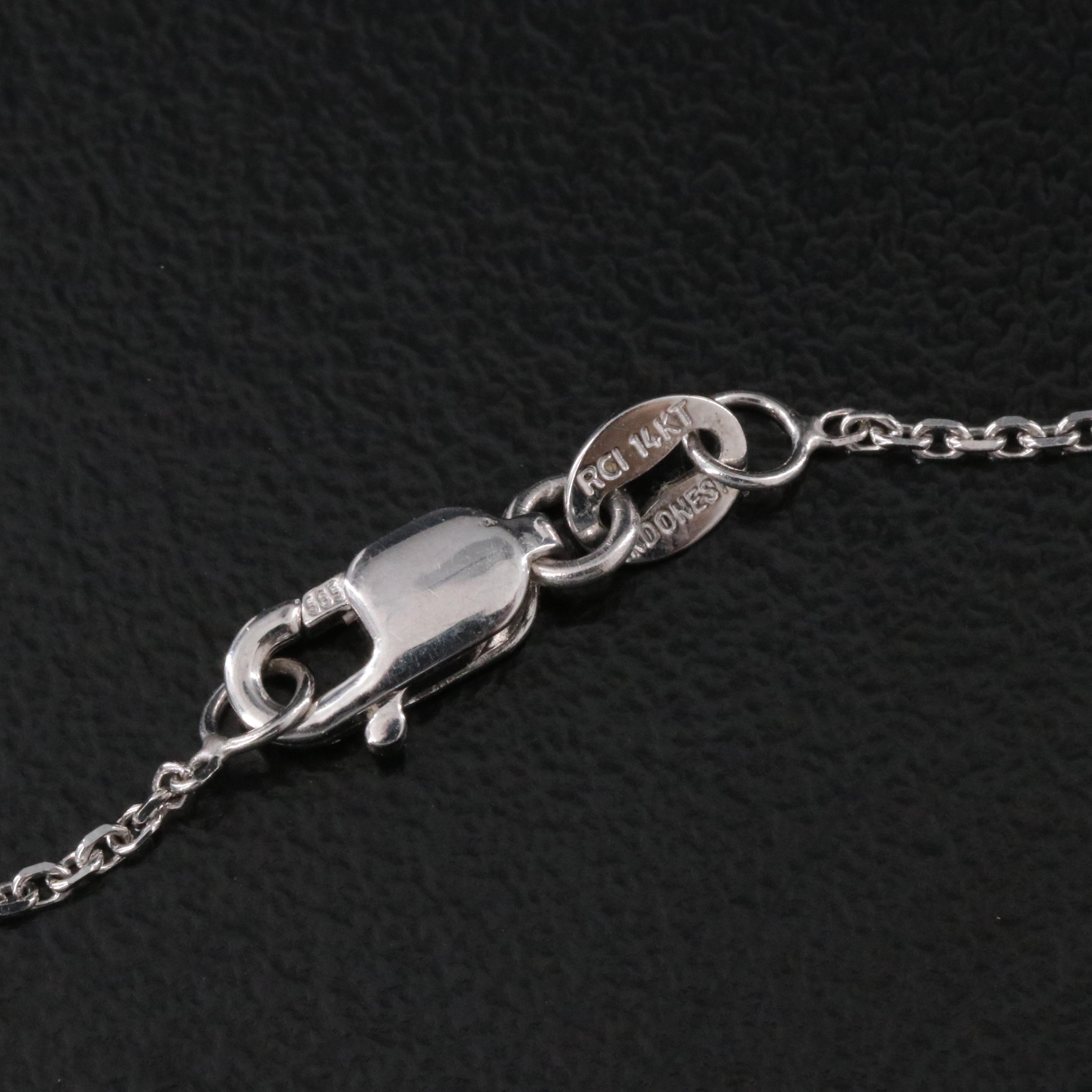 14K Coral and Diamond Pendant Necklace