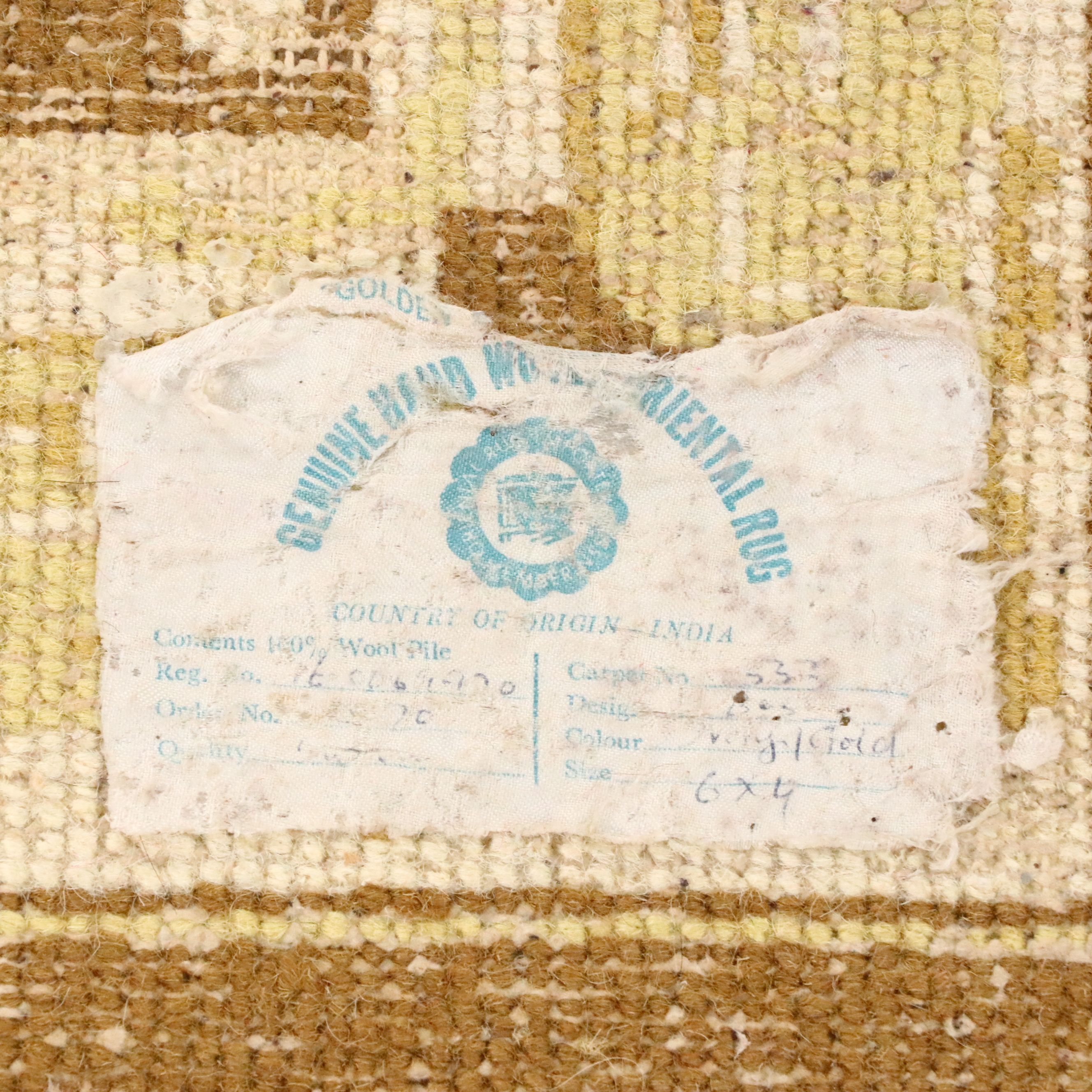 4'1 x 6'6 Hand-Knotted Indo-Chinese Area Rug