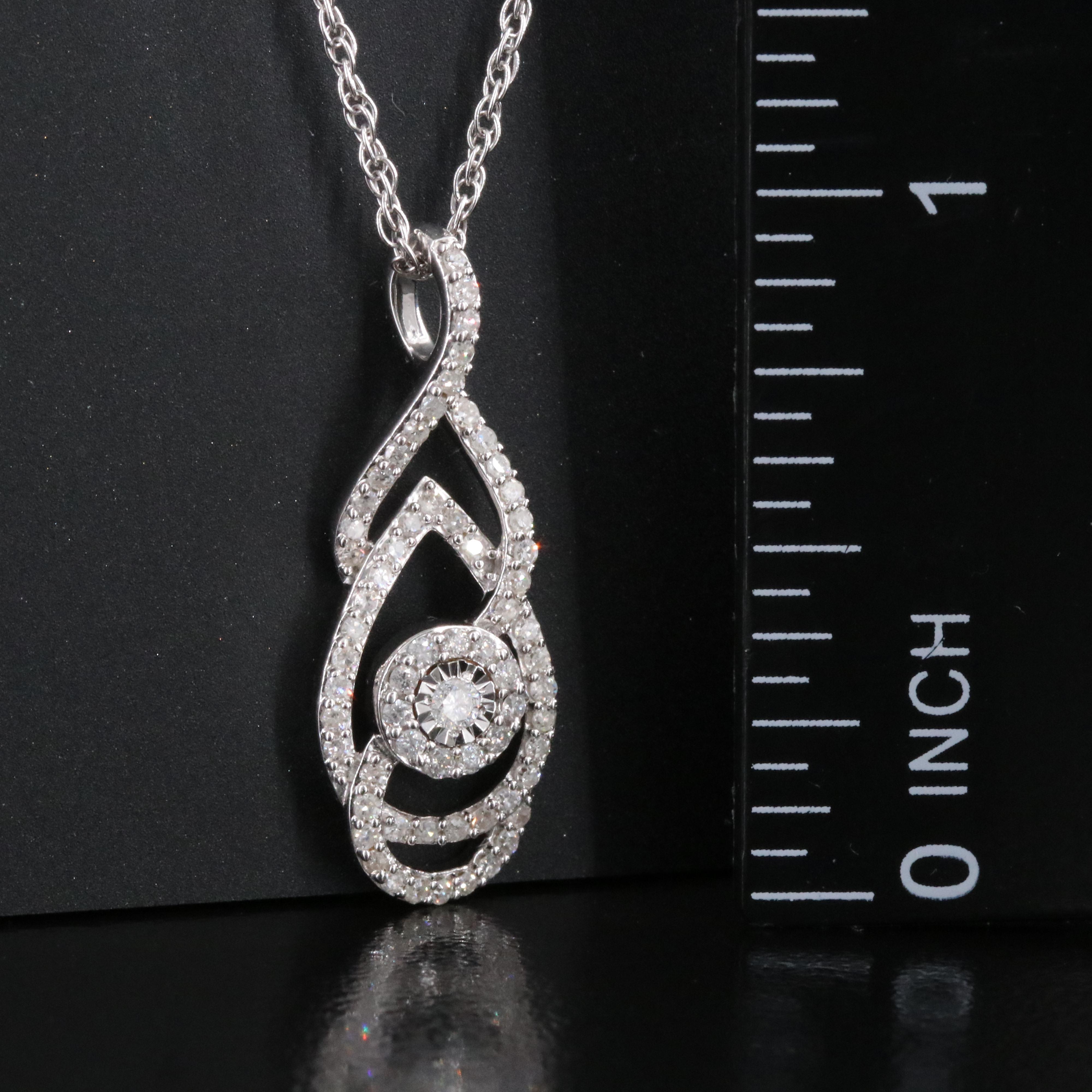 Sterling Diamond Pendant Necklace