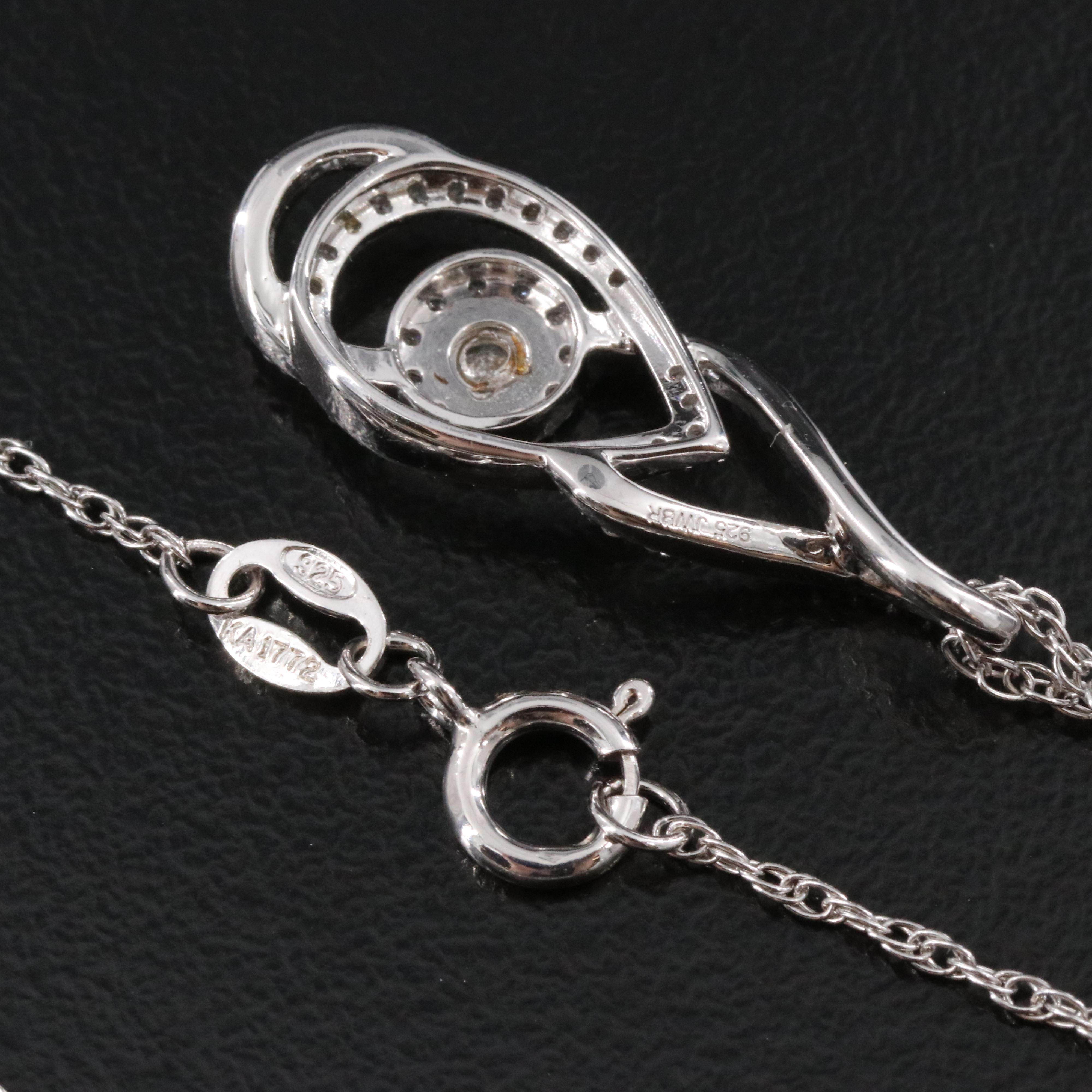 Sterling Diamond Pendant Necklace