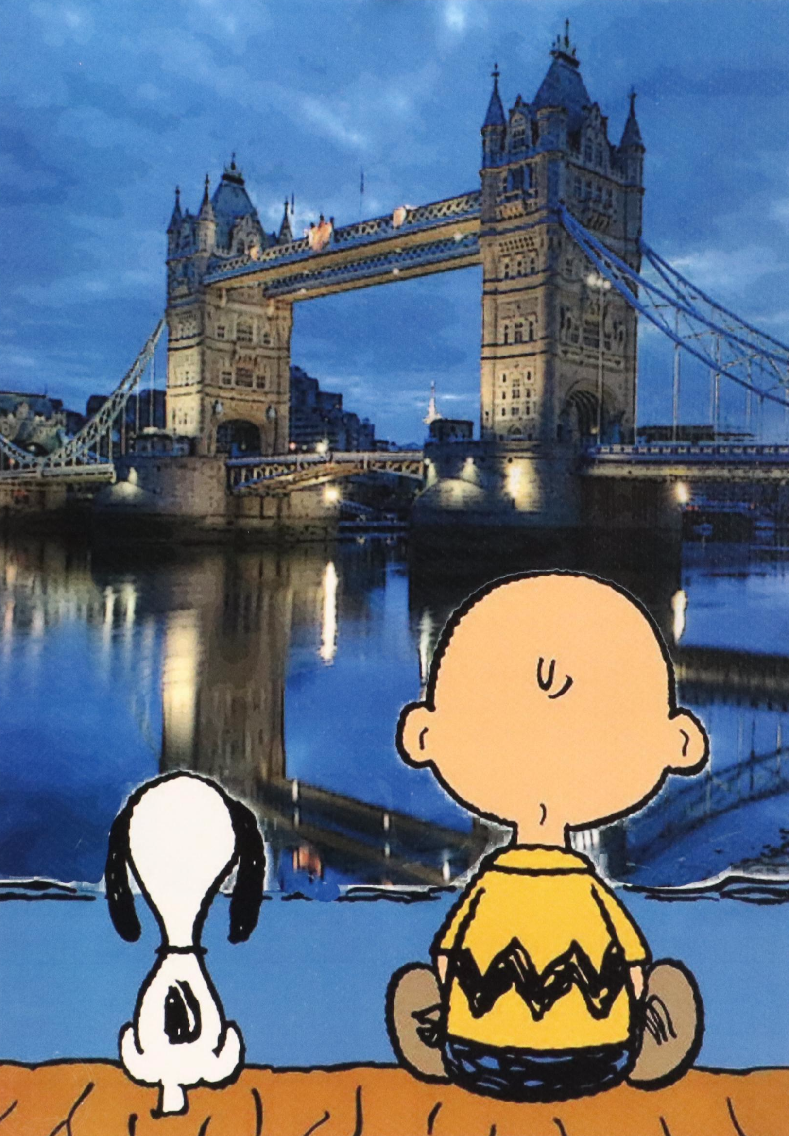 Death NYC Pop Art Digital Print with Charlie Brown x Tower Bridge, 2022